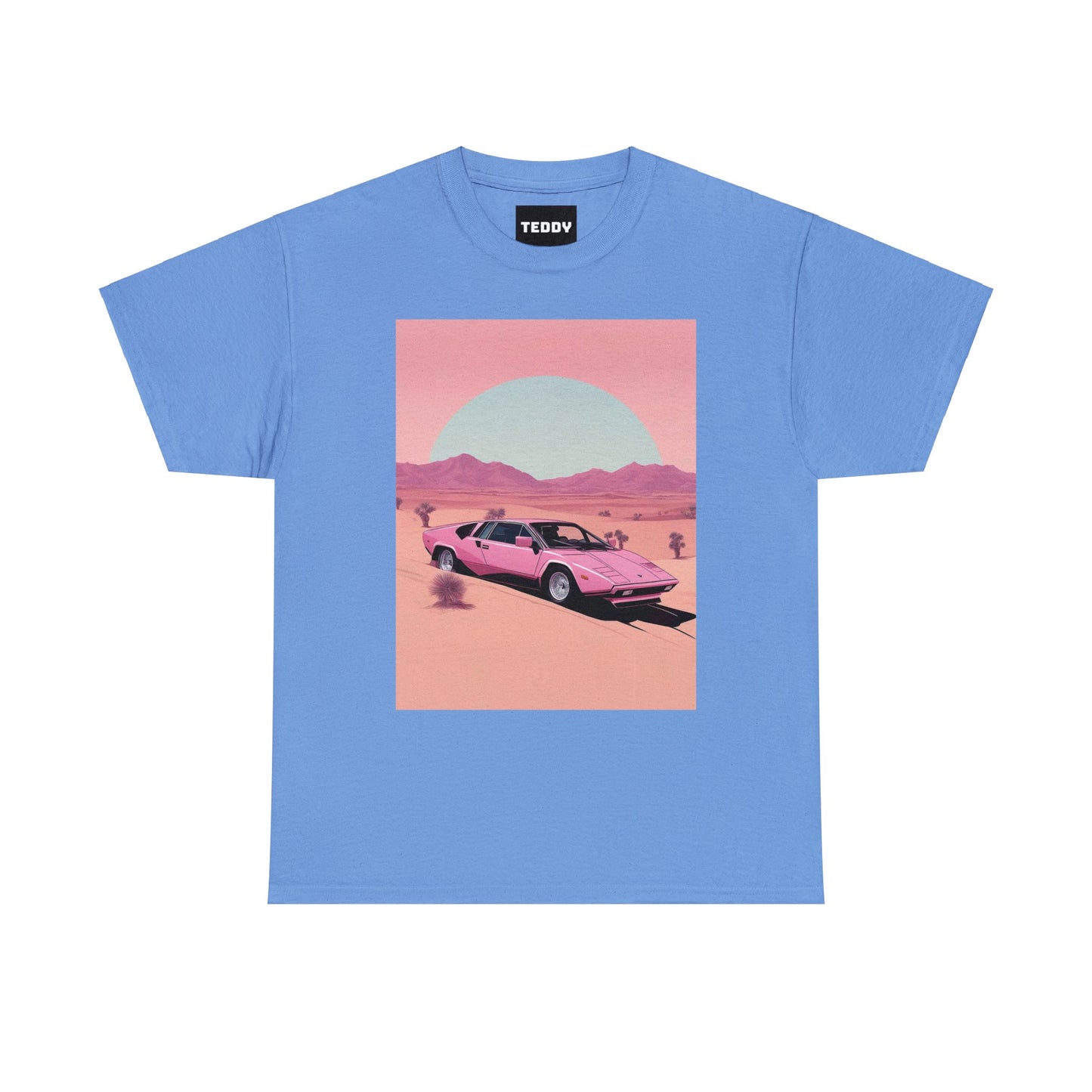 Unisex Heavy Cotton Tee: Arch Lambo Sunset [TEDDY]