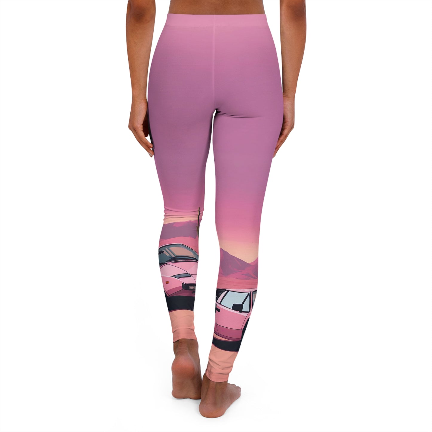 Spandex Leggings with Retro Print: Desert Sunset [TEDDY]