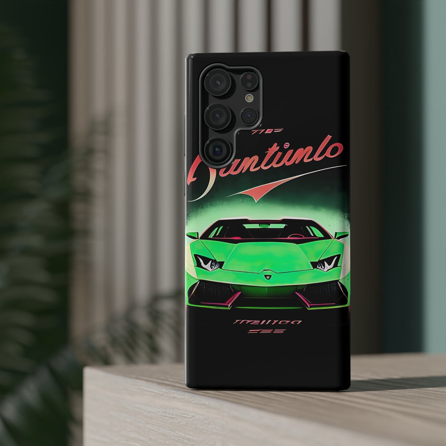 Impact-Resistant Phone Case with Green Lambo [TEDDY]