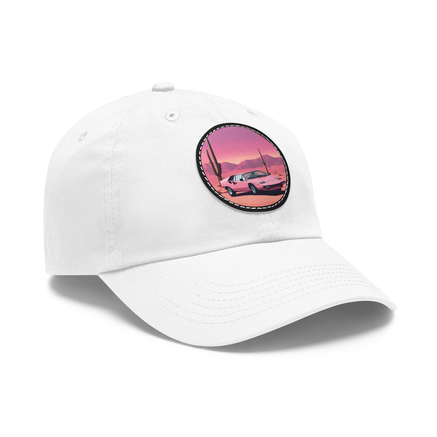 Dad Hat with Leather Patch with 
Cactus Sunset [TEDDY]