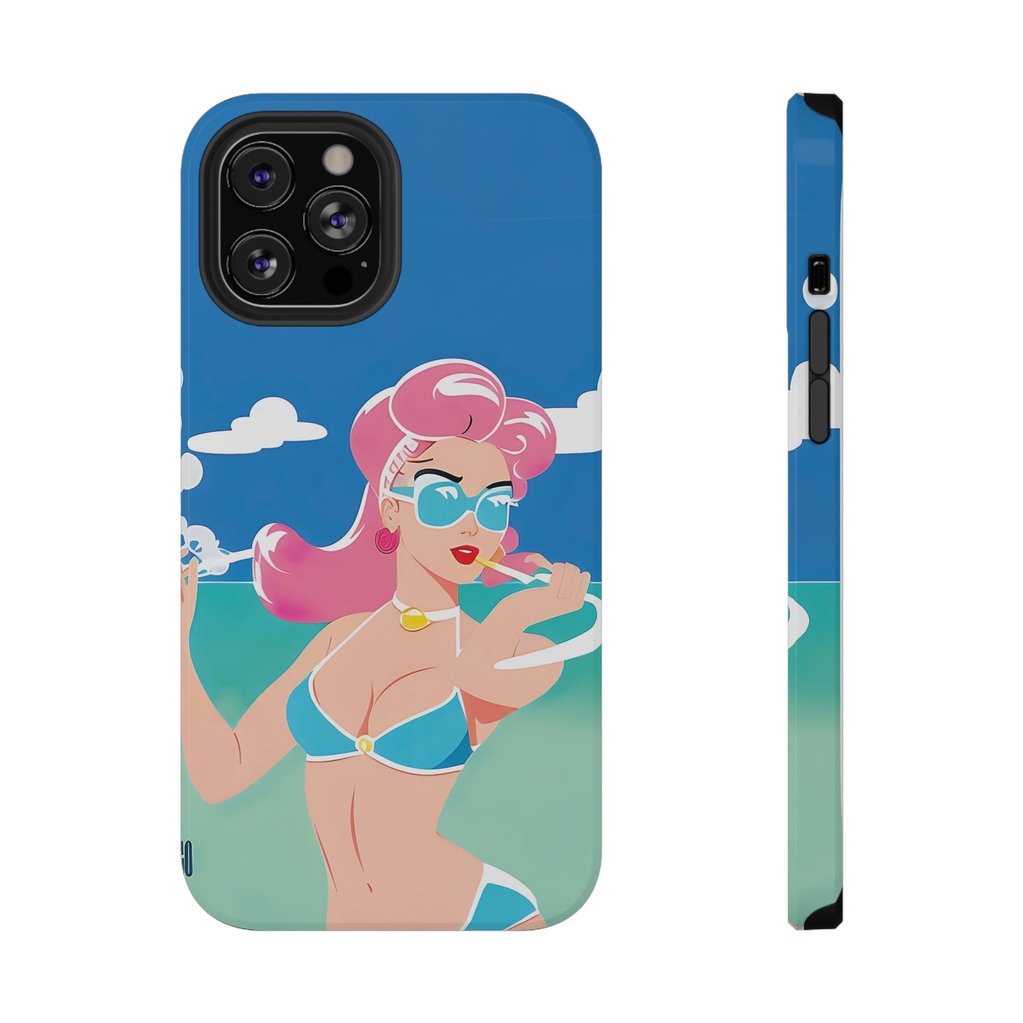 Impact-Resistant Phone Case with Art Deco Pin-Up [TEDDY]