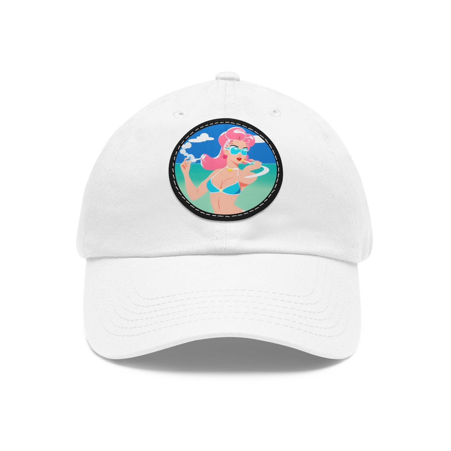 Dad Hat with Leather Patch with Art Deco Pin-Up [TEDDY]