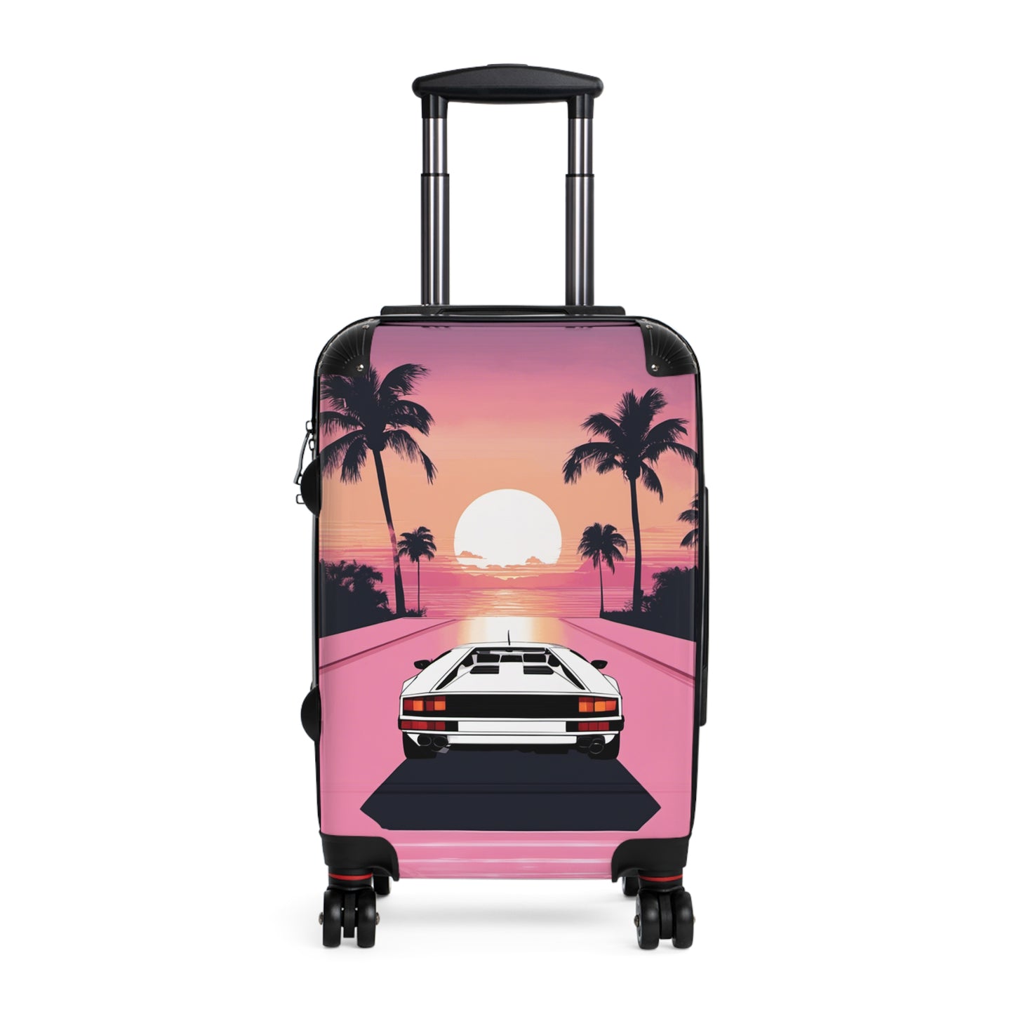 Suitcase with Retro Print: 
White Lambo Sunset [TEDDY]