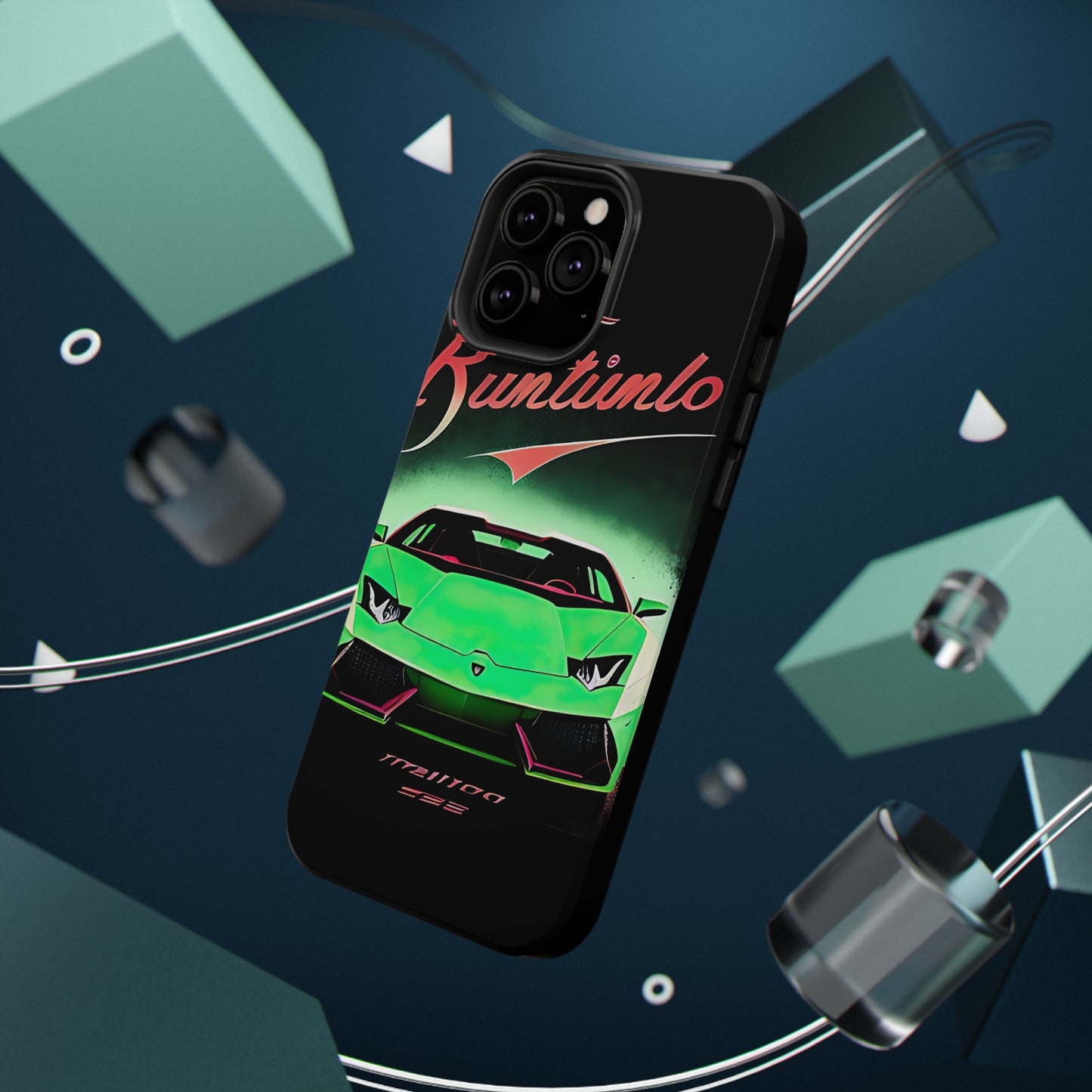 Impact-Resistant Phone Case with Green Lambo [TEDDY]