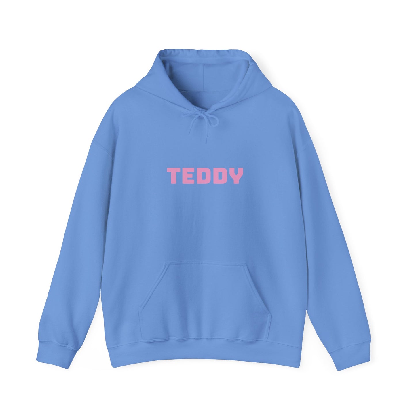 Unisex Heavy Blend™ Hooded Sweatshirt with Pink Logo [TEDDY]