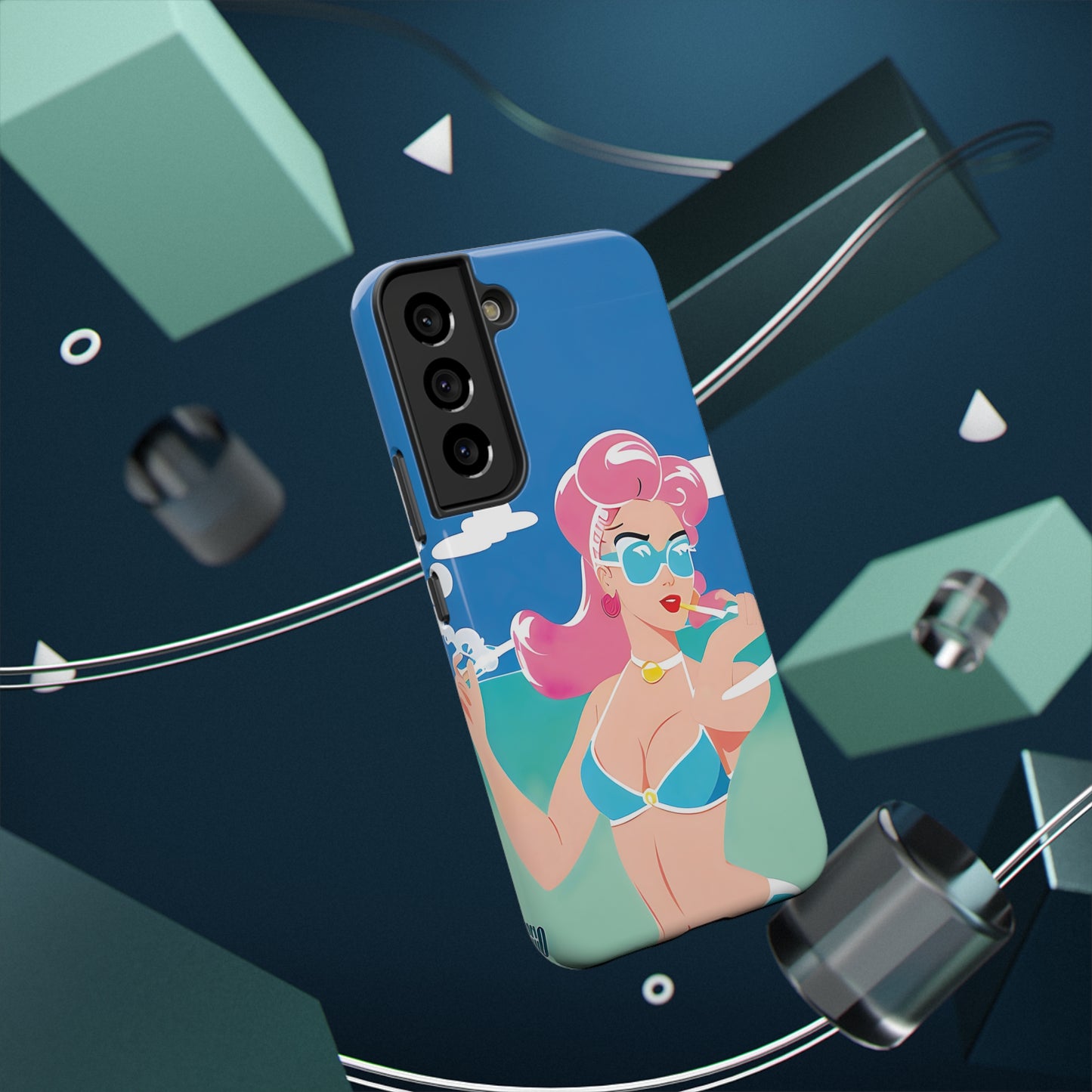 Impact-Resistant Phone Case with Art Deco Pin-Up [TEDDY]