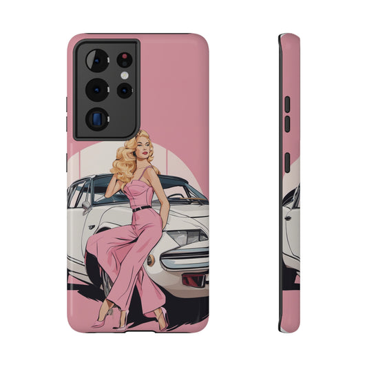 Impact-Resistant Phone Case with Pink Arch Pin-Up [TEDDY]