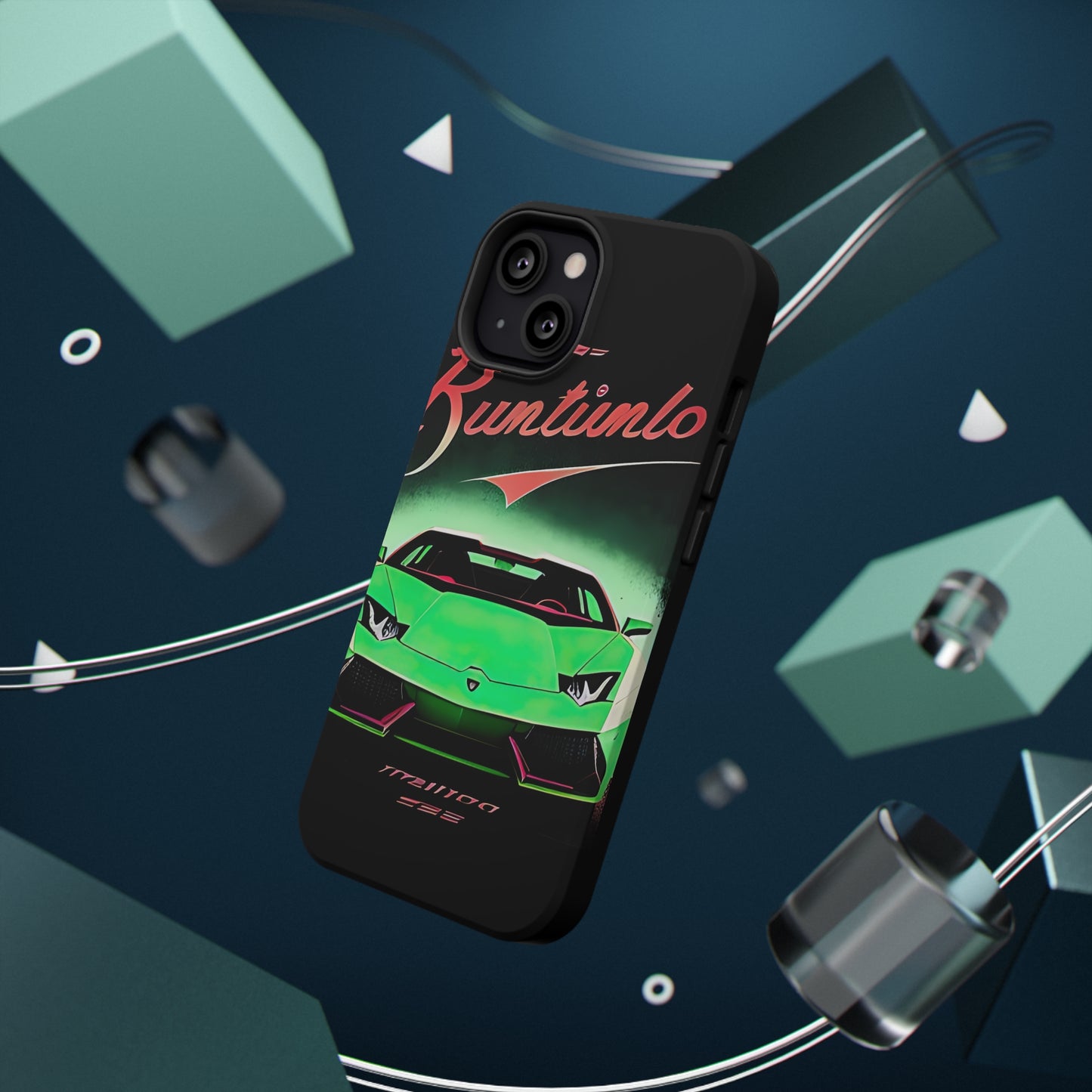 Impact-Resistant Phone Case with Green Lambo [TEDDY]