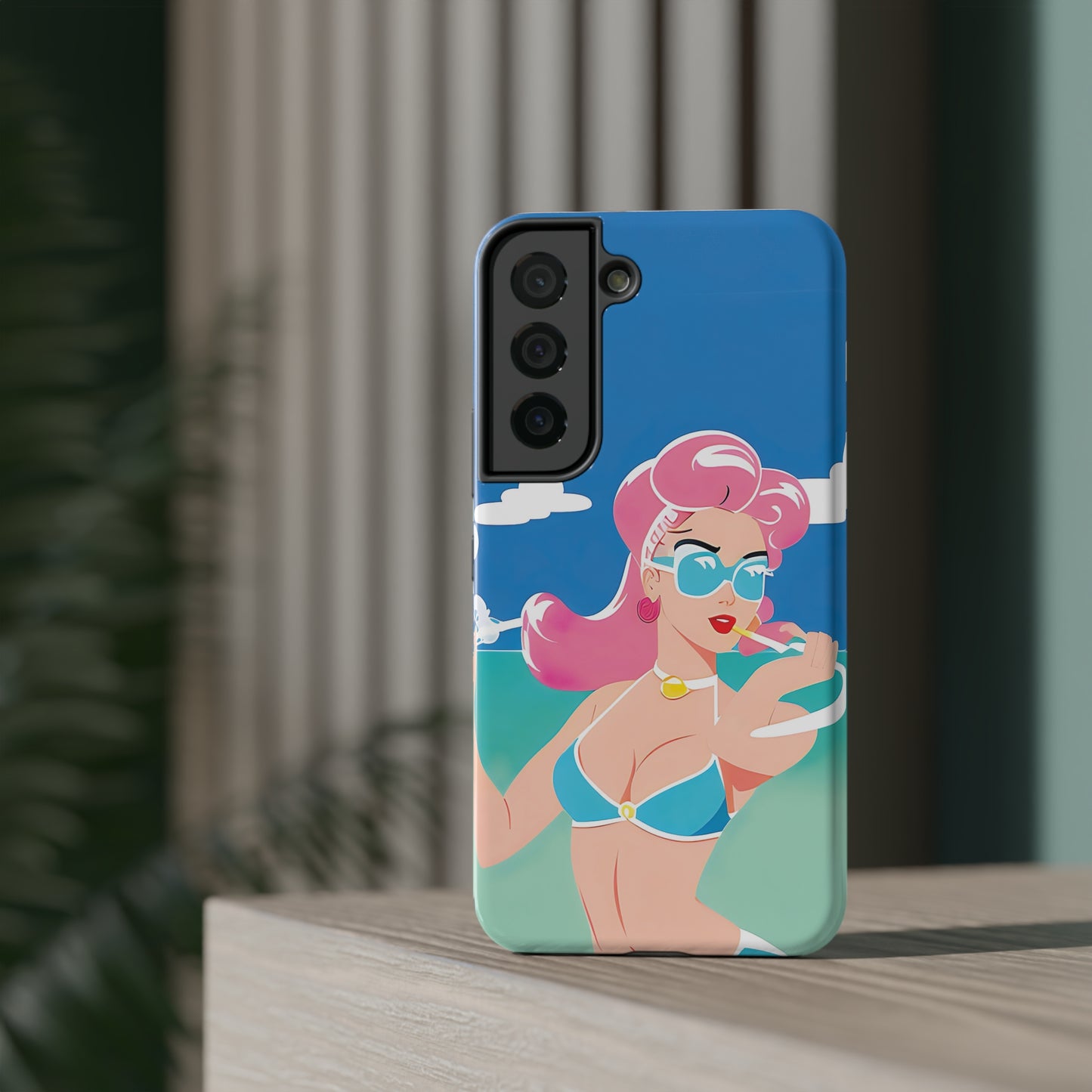 Impact-Resistant Phone Case with Art Deco Pin-Up [TEDDY]