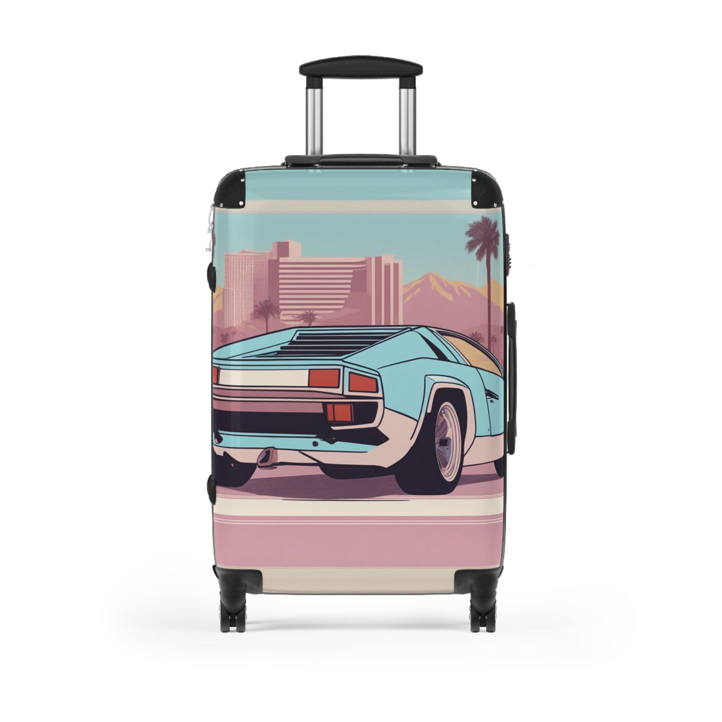 Suitcase with Retro Print: 
Blue Bumper [TEDDY]