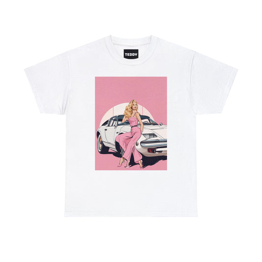 Unisex Heavy Cotton Tee: Pink Barbie Arch [TEDDY]