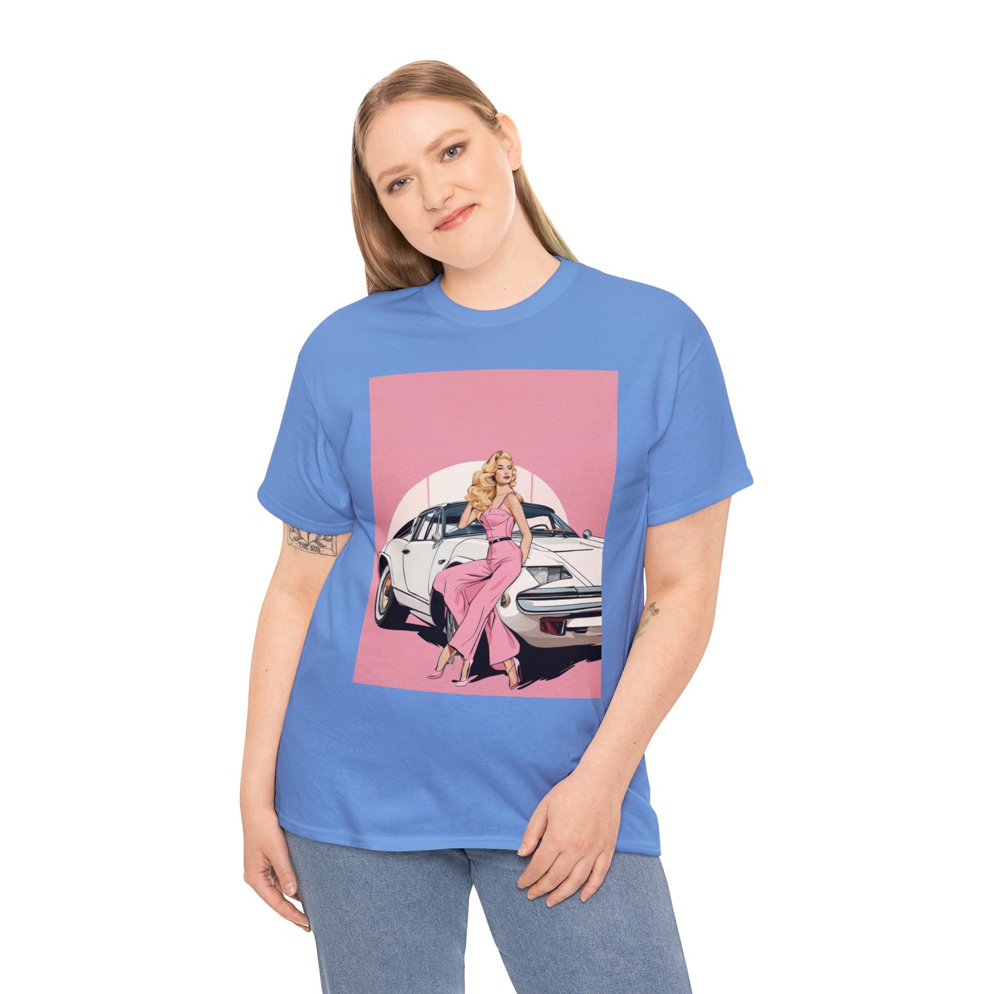 Unisex Heavy Cotton Tee: Pink Barbie Arch [TEDDY]