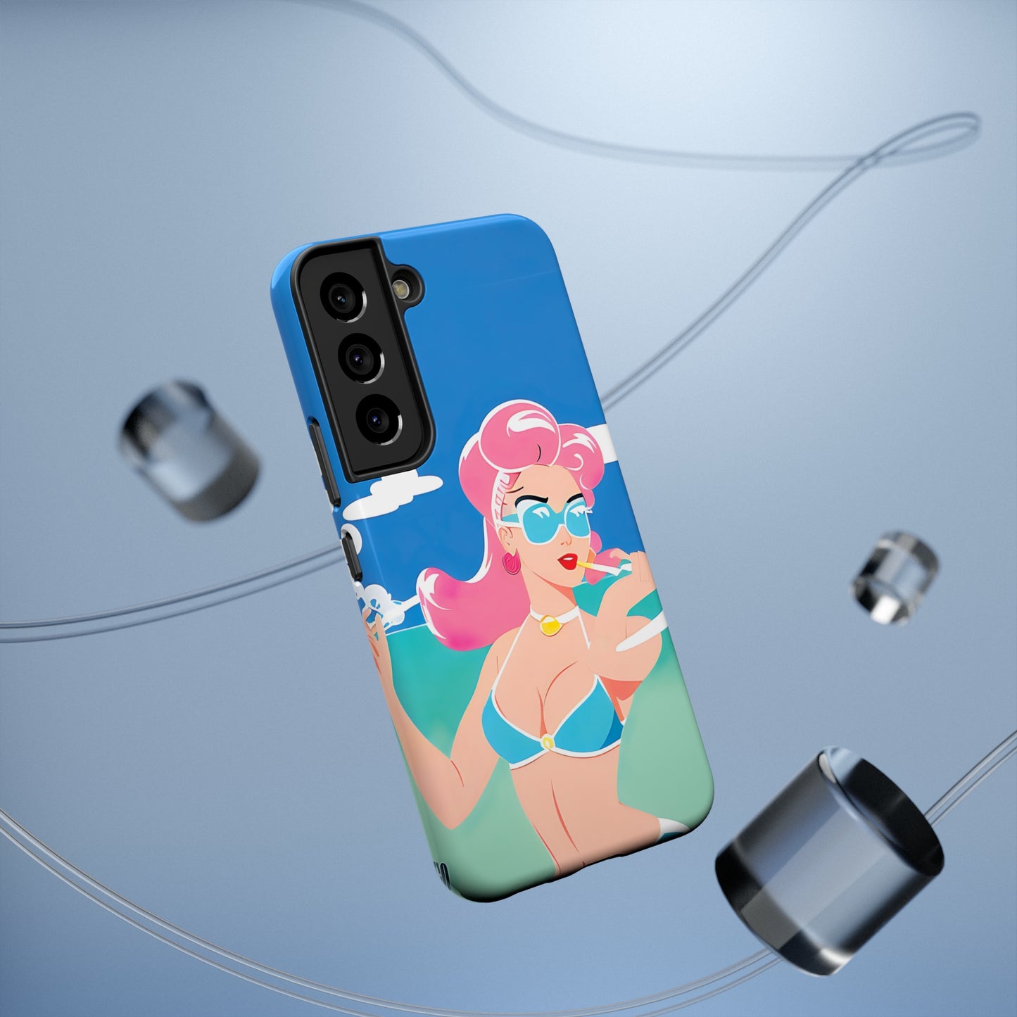 Impact-Resistant Phone Case with Art Deco Pin-Up [TEDDY]