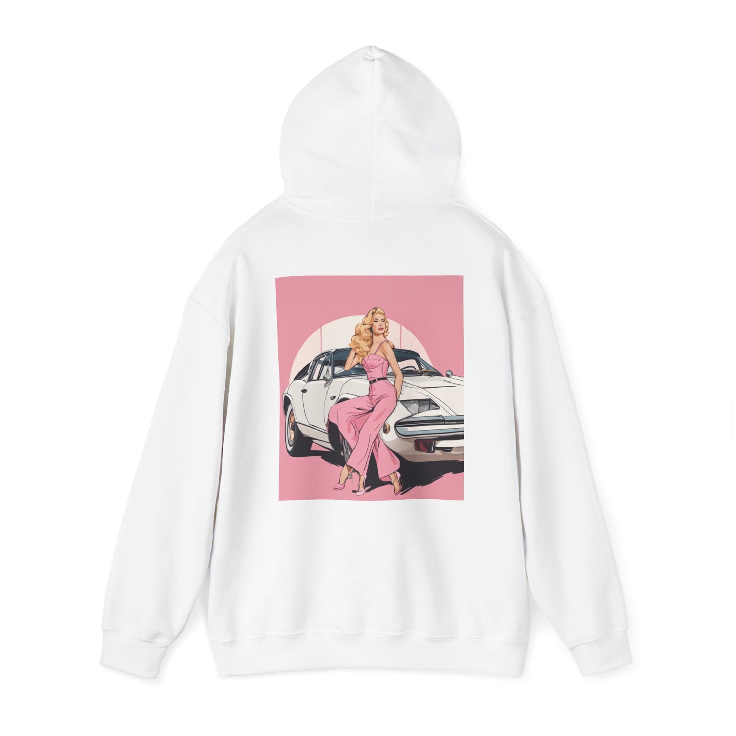 Unisex Heavy Blend™ Hooded Sweatshirt with Pink Logo [TEDDY]