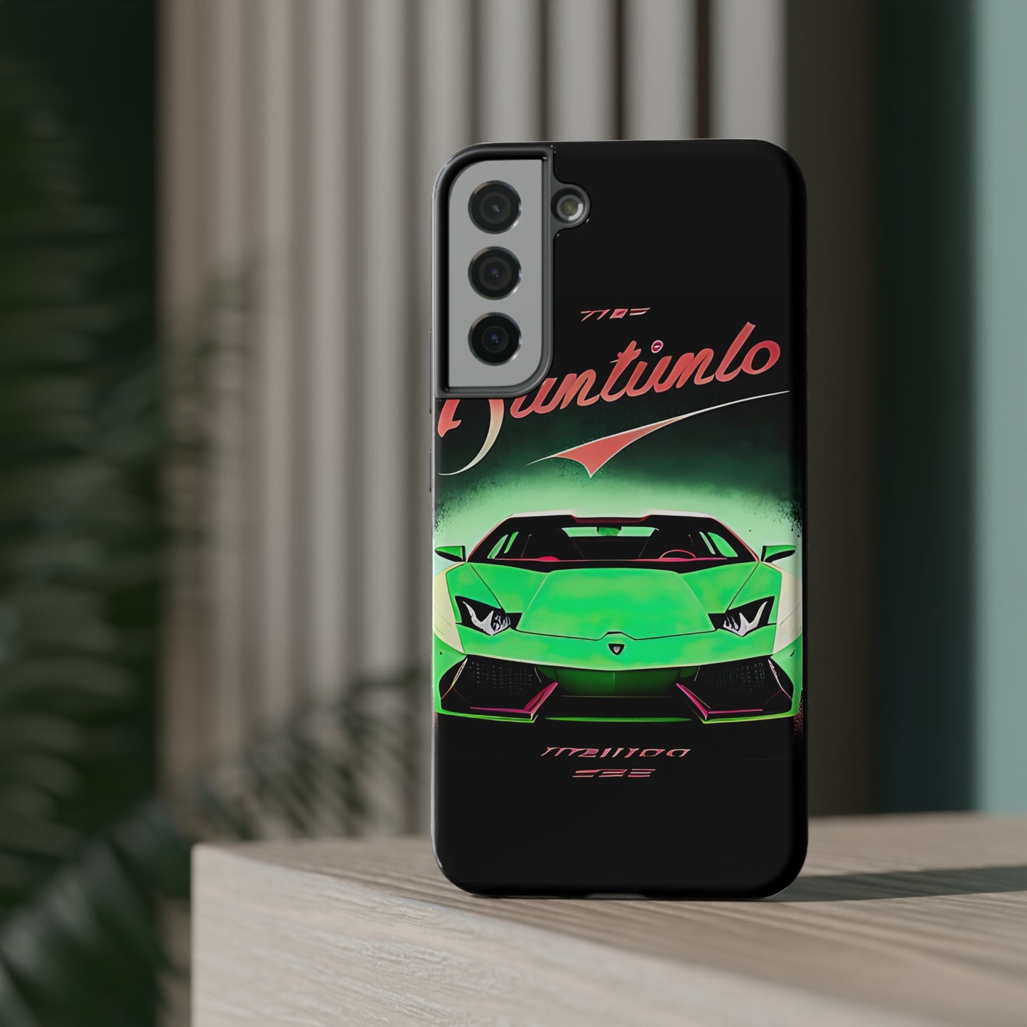 Impact-Resistant Phone Case with Green Lambo [TEDDY]