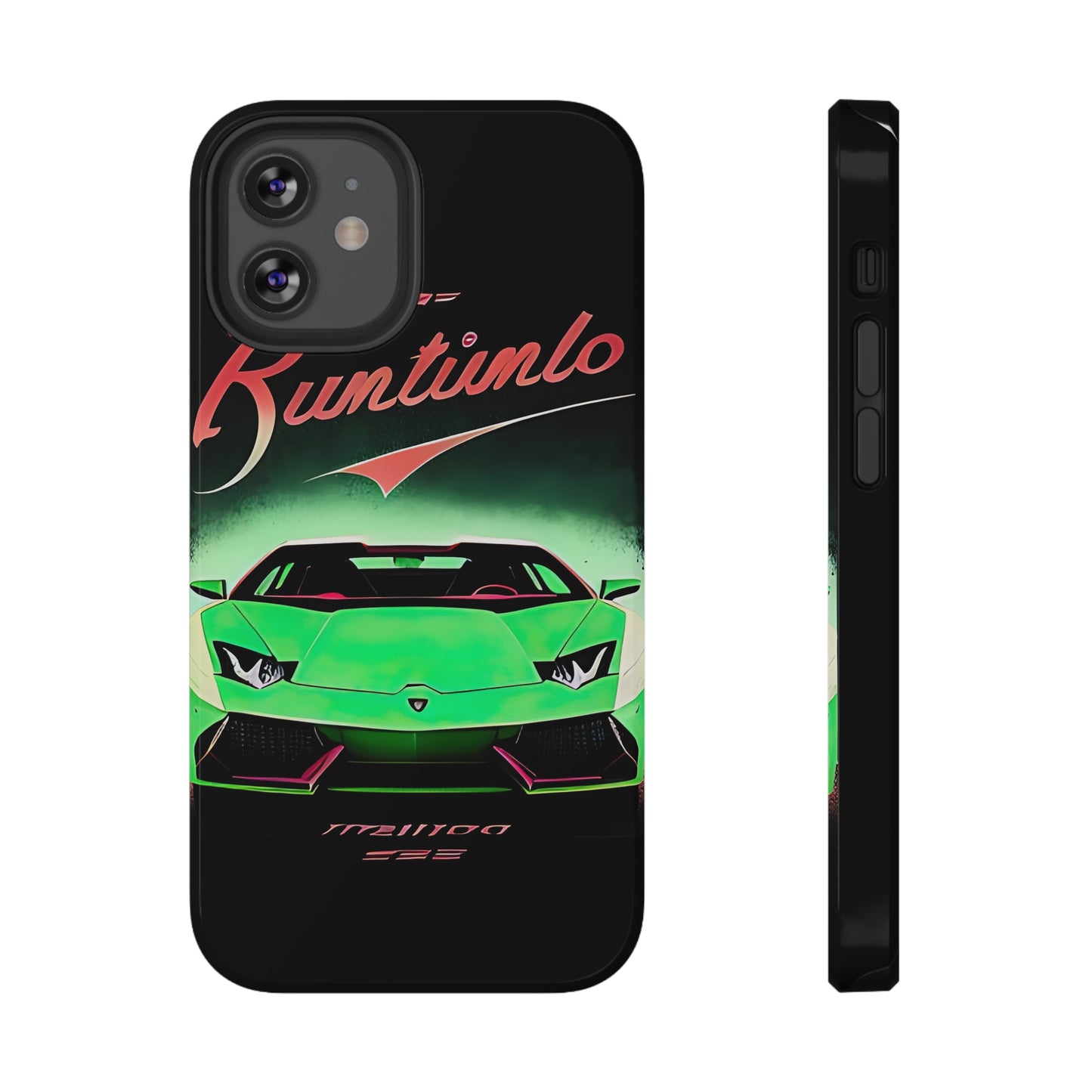 Impact-Resistant Phone Case with Green Lambo [TEDDY]