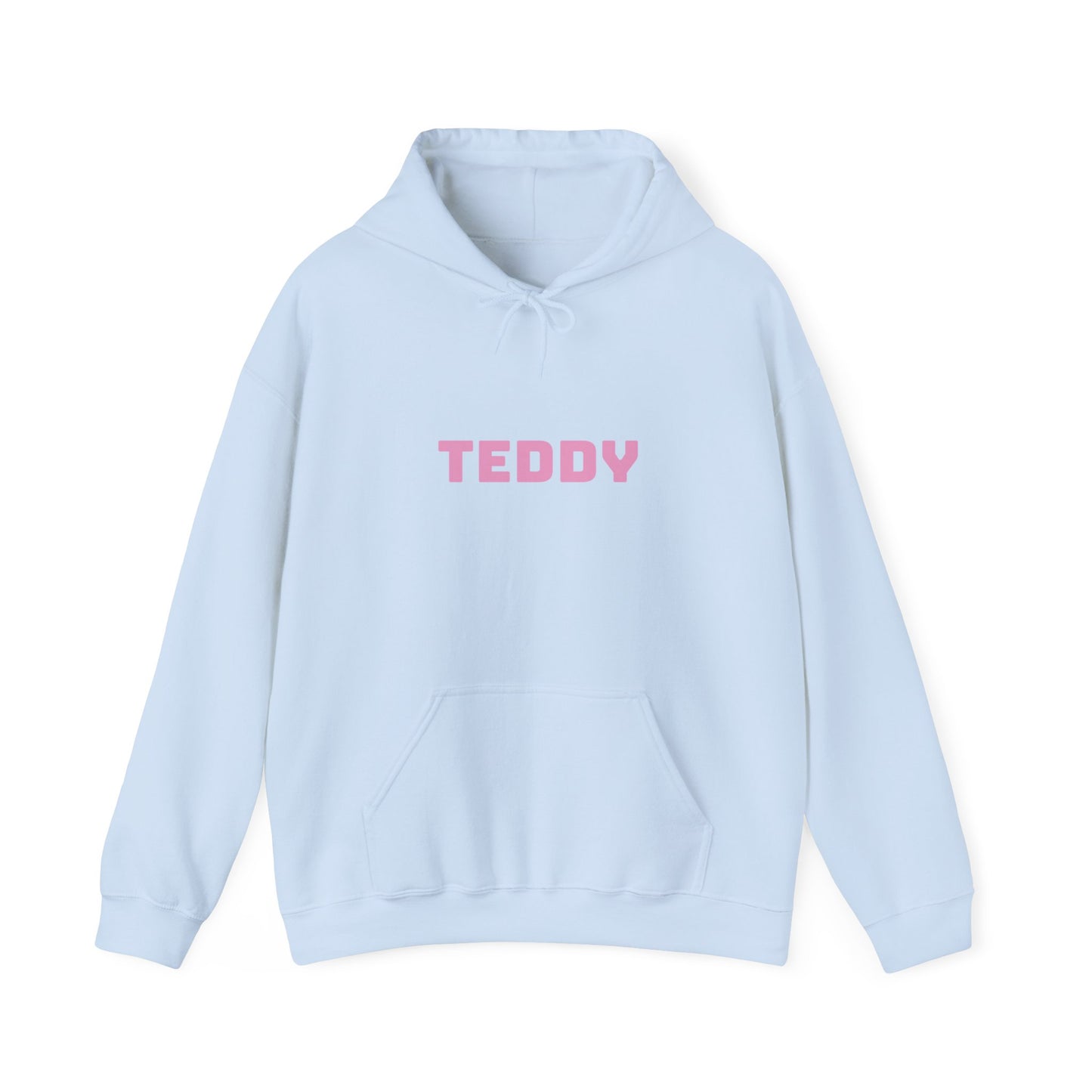 Unisex Heavy Blend™ Hooded Sweatshirt with Pink Logo [TEDDY]