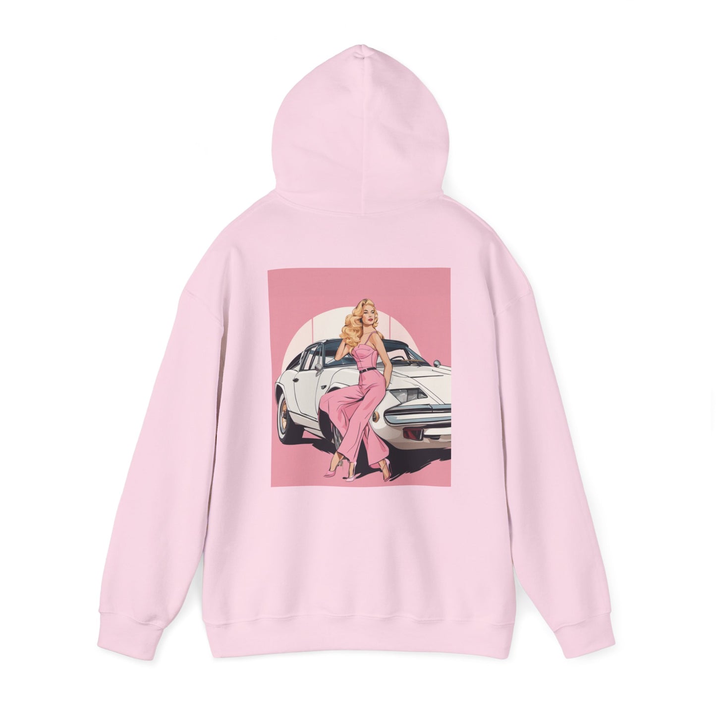 Unisex Heavy Blend™ Hooded Sweatshirt with Pink Logo [TEDDY]