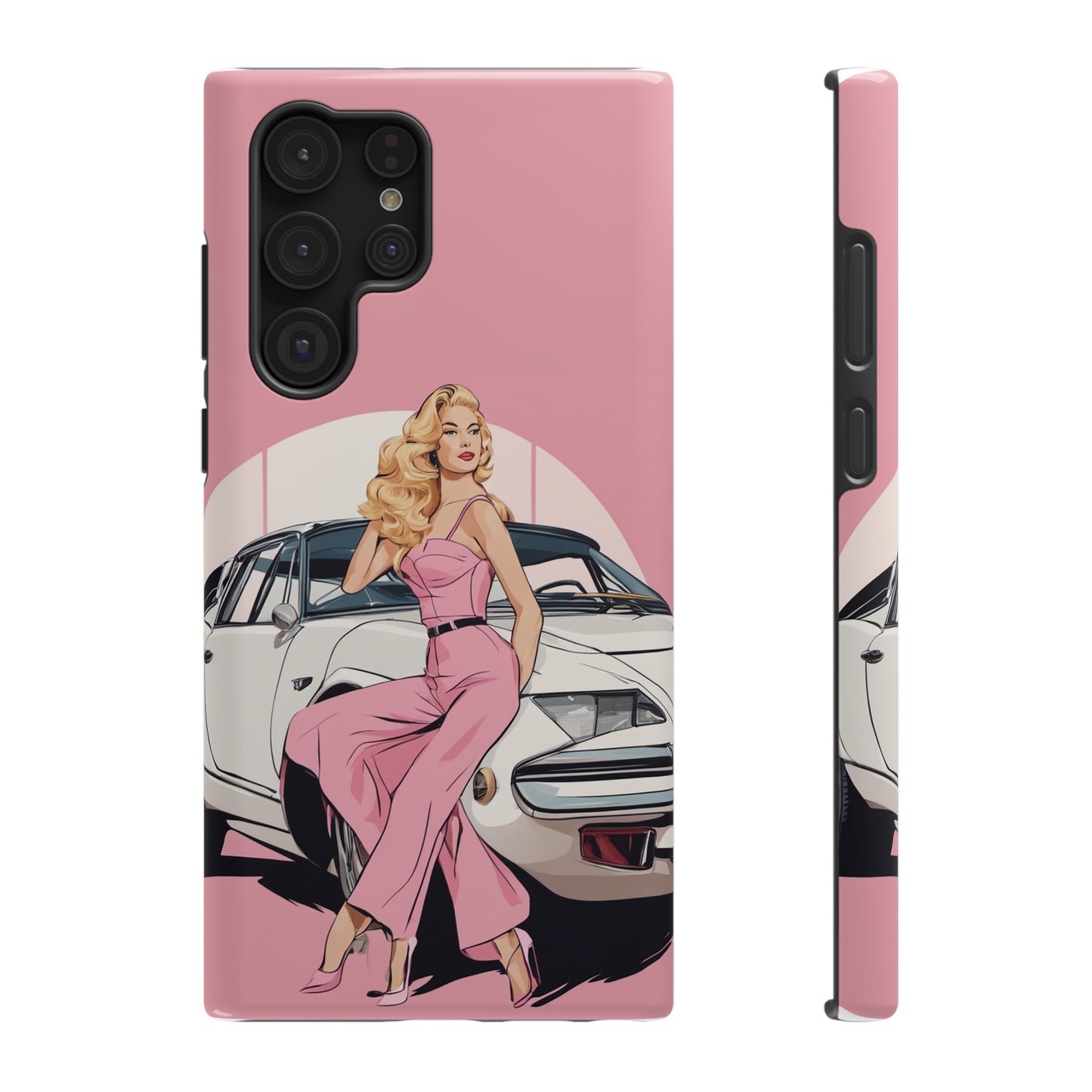 Impact-Resistant Phone Case with Pink Arch Pin-Up [TEDDY]