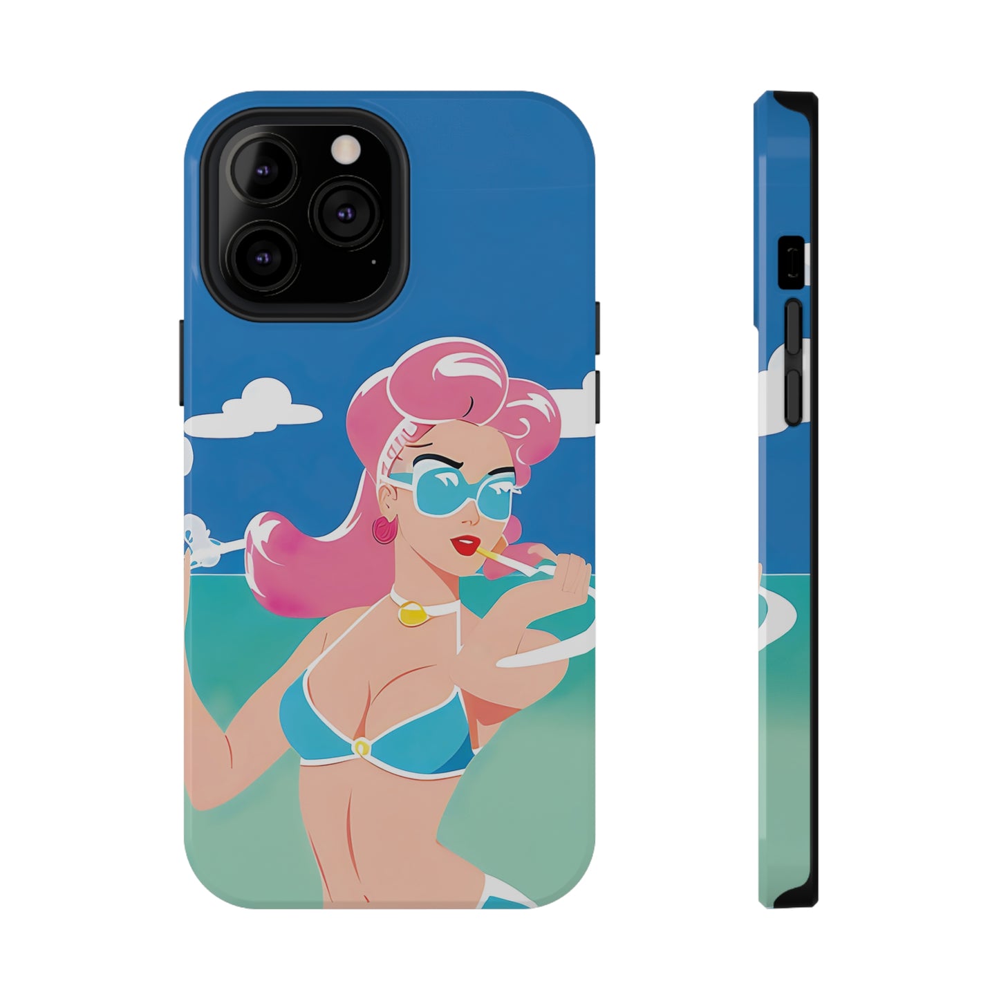 Impact-Resistant Phone Case with Art Deco Pin-Up [TEDDY]