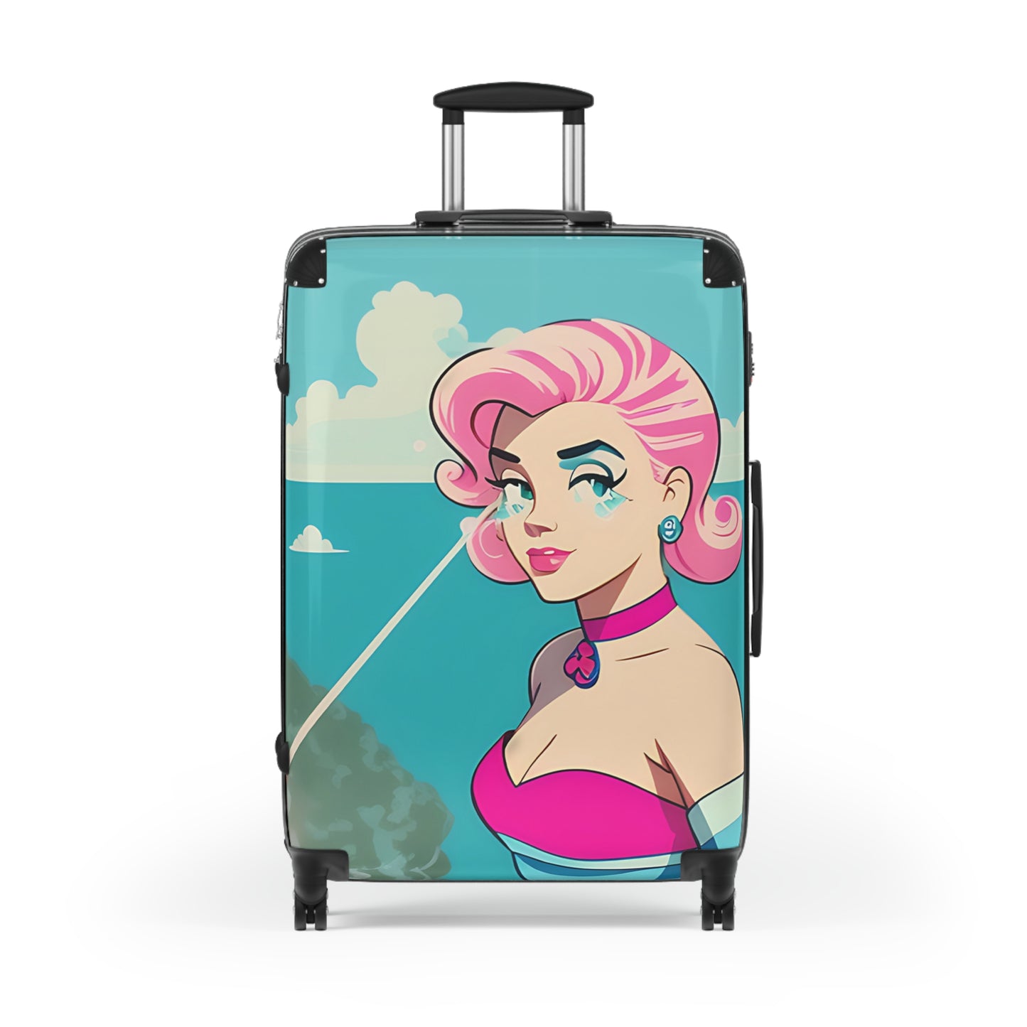 Suitcase with Retro Print: Water Pin-Up [TEDDY]