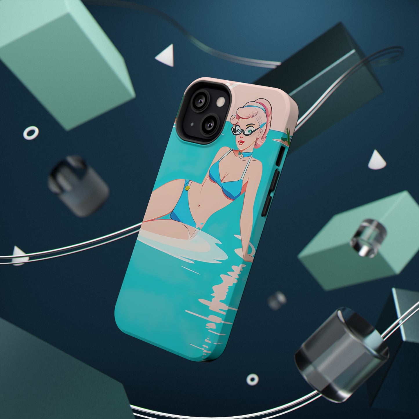 Impact-Resistant Phone Case with Shoreside Pin-Up [TEDDY]