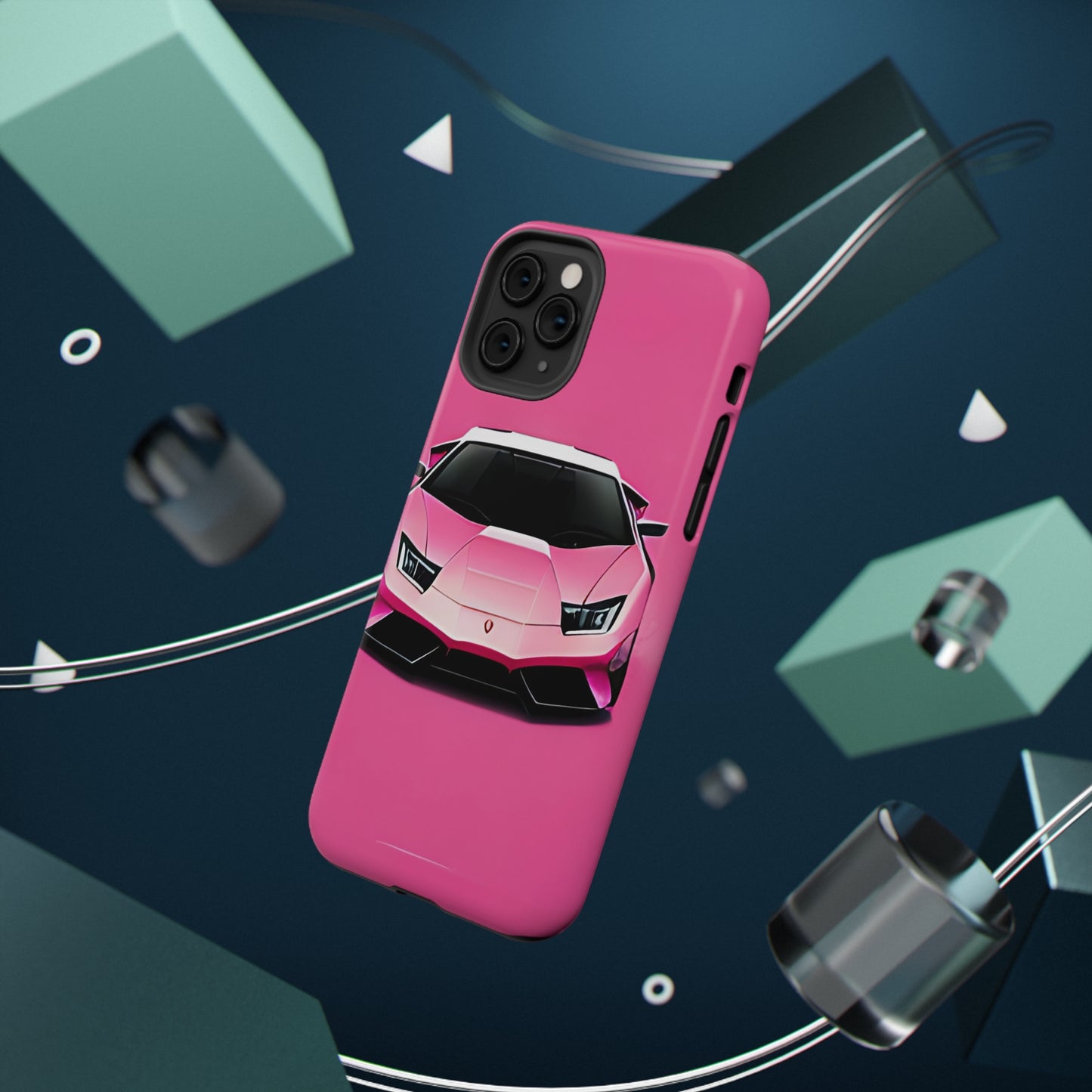 Impact-Resistant Phone Case with Pink Lambo [TEDDY]