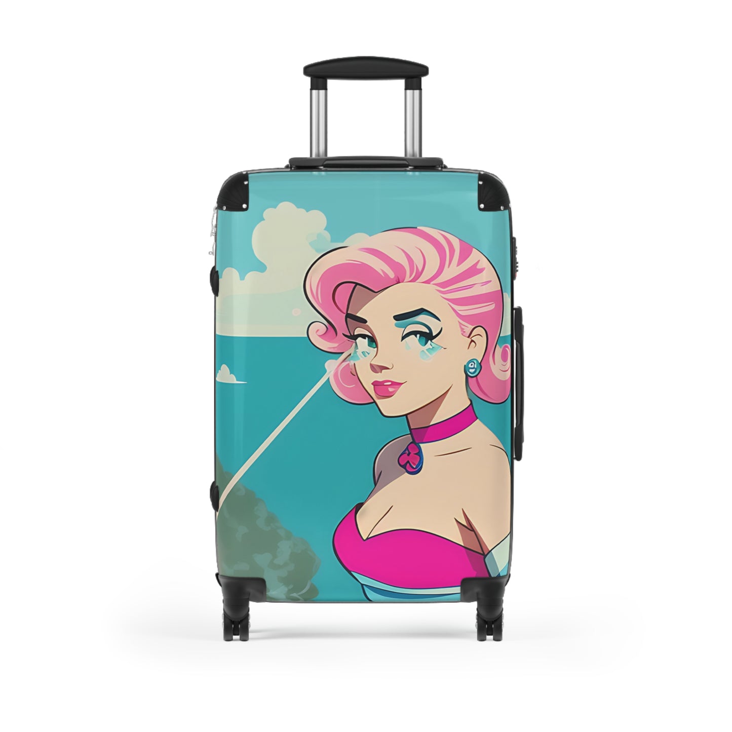 Suitcase with Retro Print: Water Pin-Up [TEDDY]