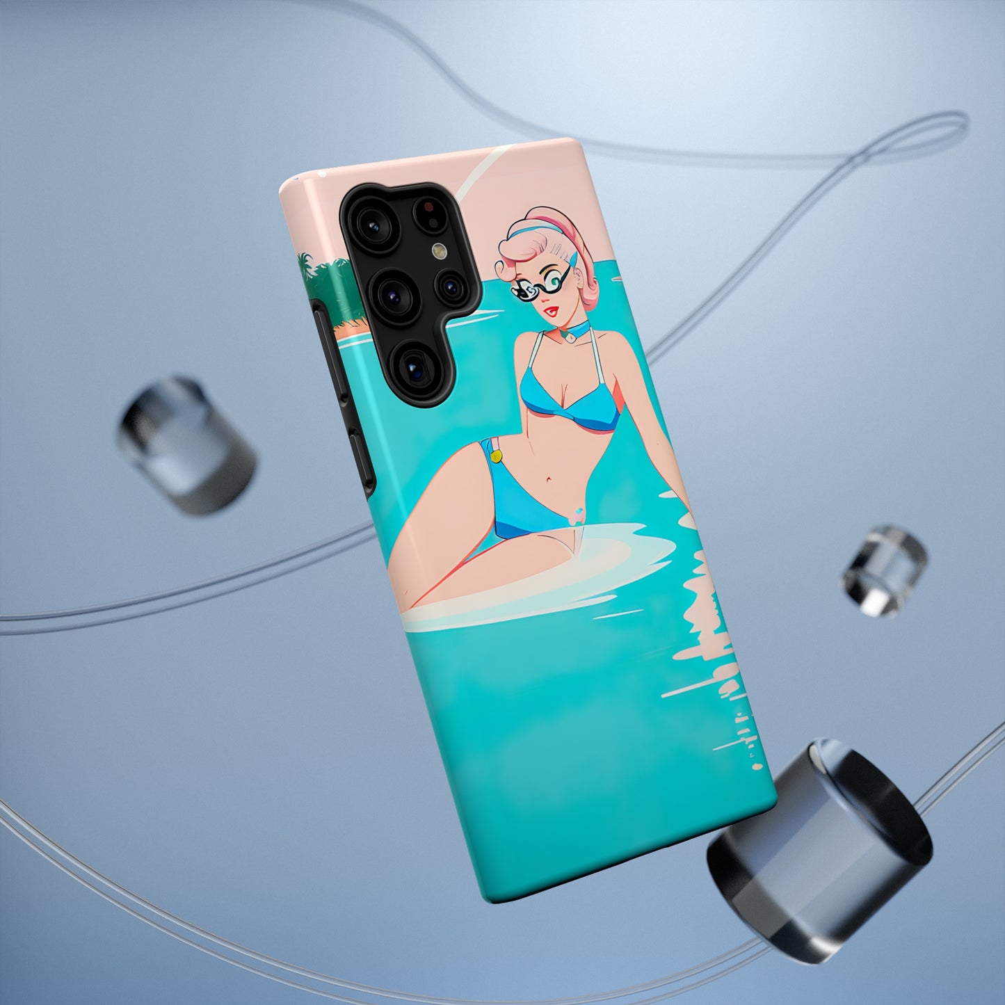 Impact-Resistant Phone Case with Shoreside Pin-Up [TEDDY]