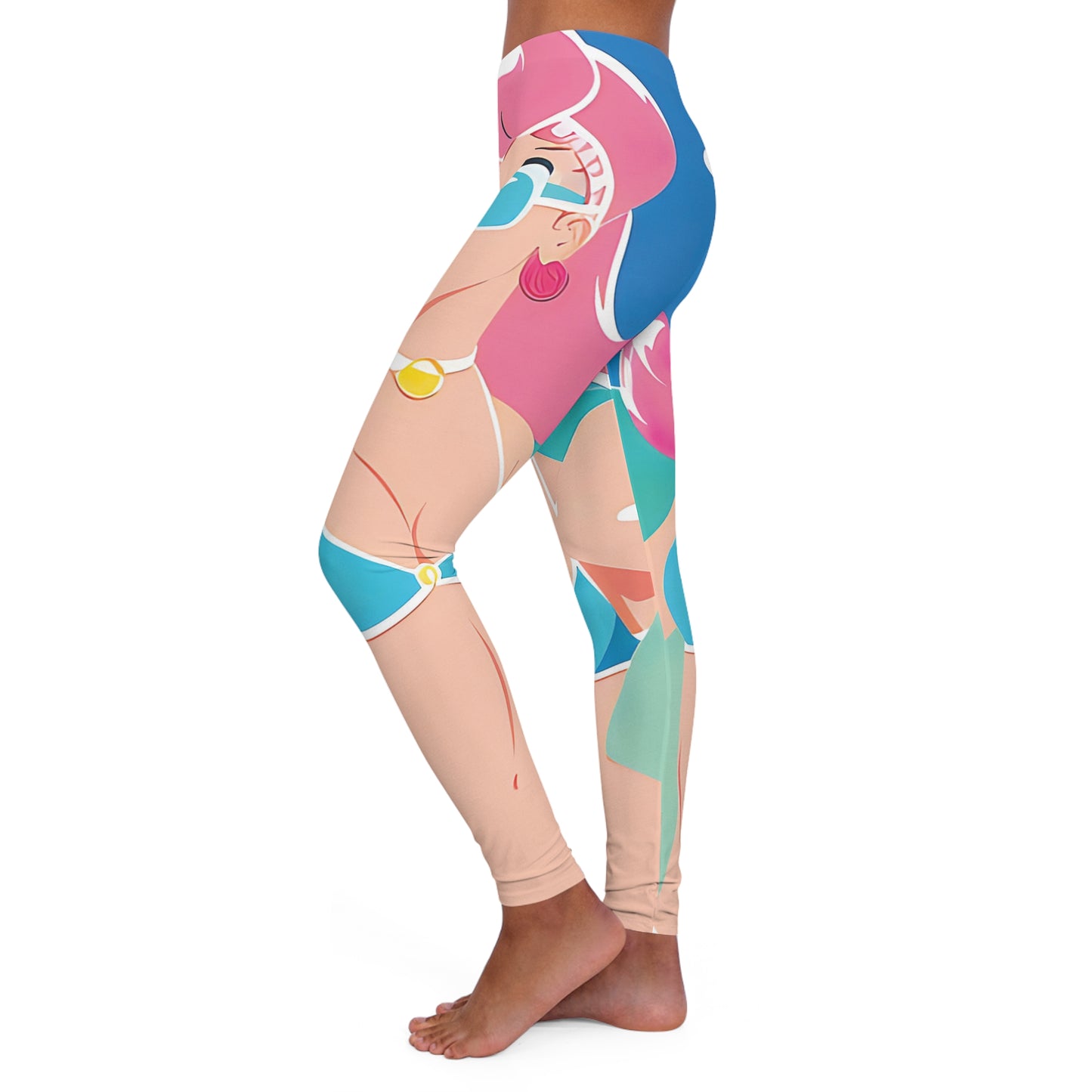 Spandex Leggings with Retro Print: Art Deco Pin-Up [TEDDY]