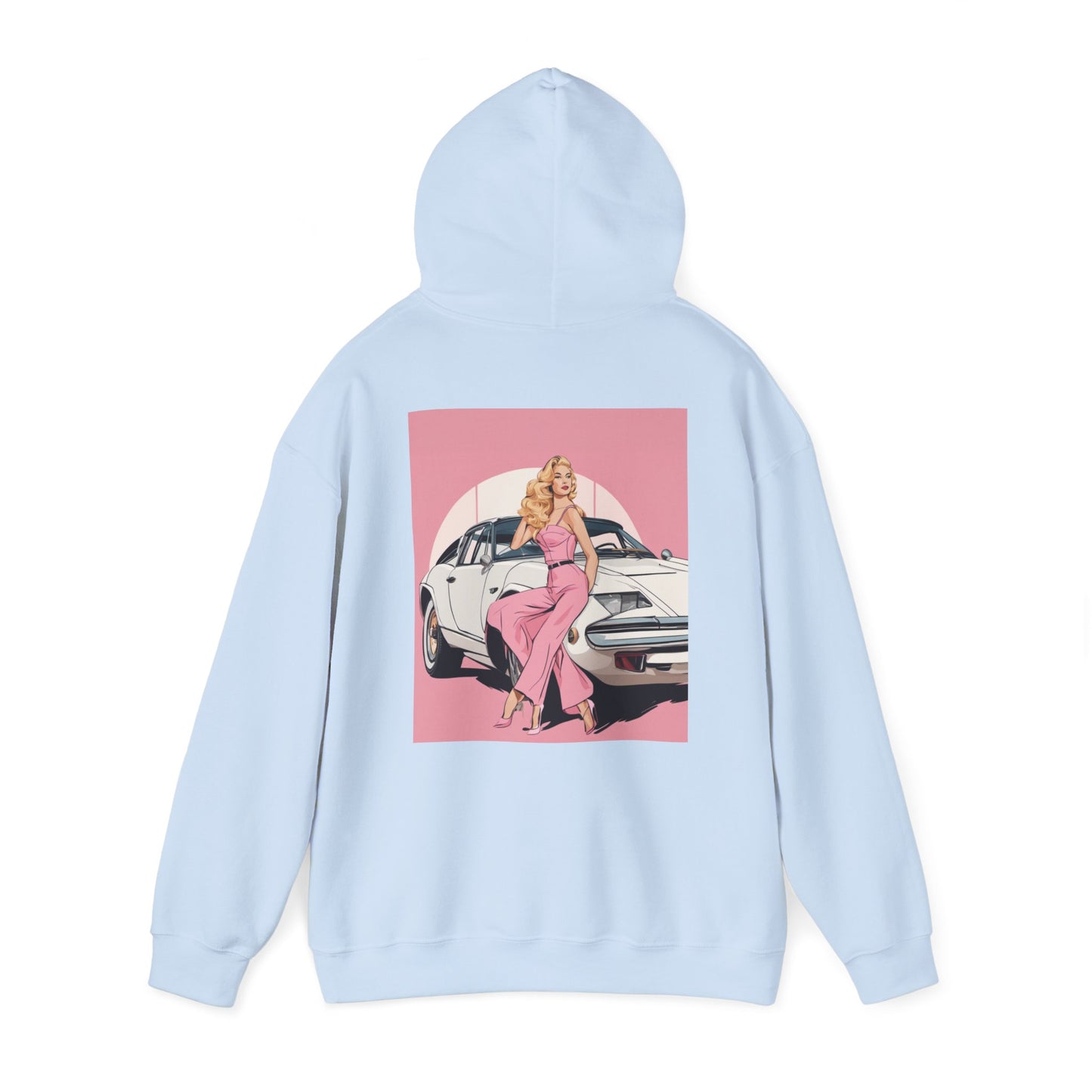 Unisex Heavy Blend™ Hooded Sweatshirt with Pink Logo [TEDDY]