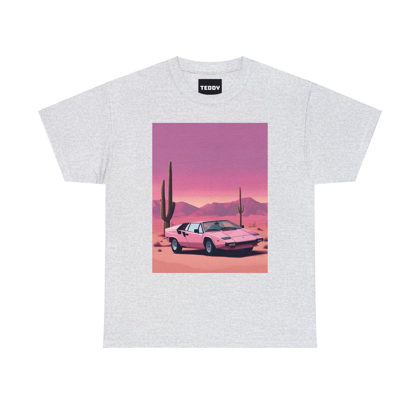 Unisex Heavy Cotton Tee: Cactus Sunset [TEDDY]