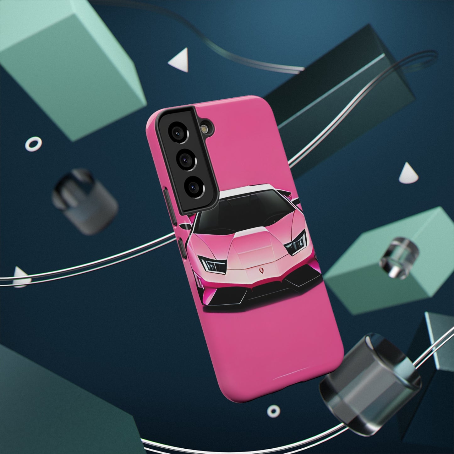 Impact-Resistant Phone Case with Pink Lambo [TEDDY]