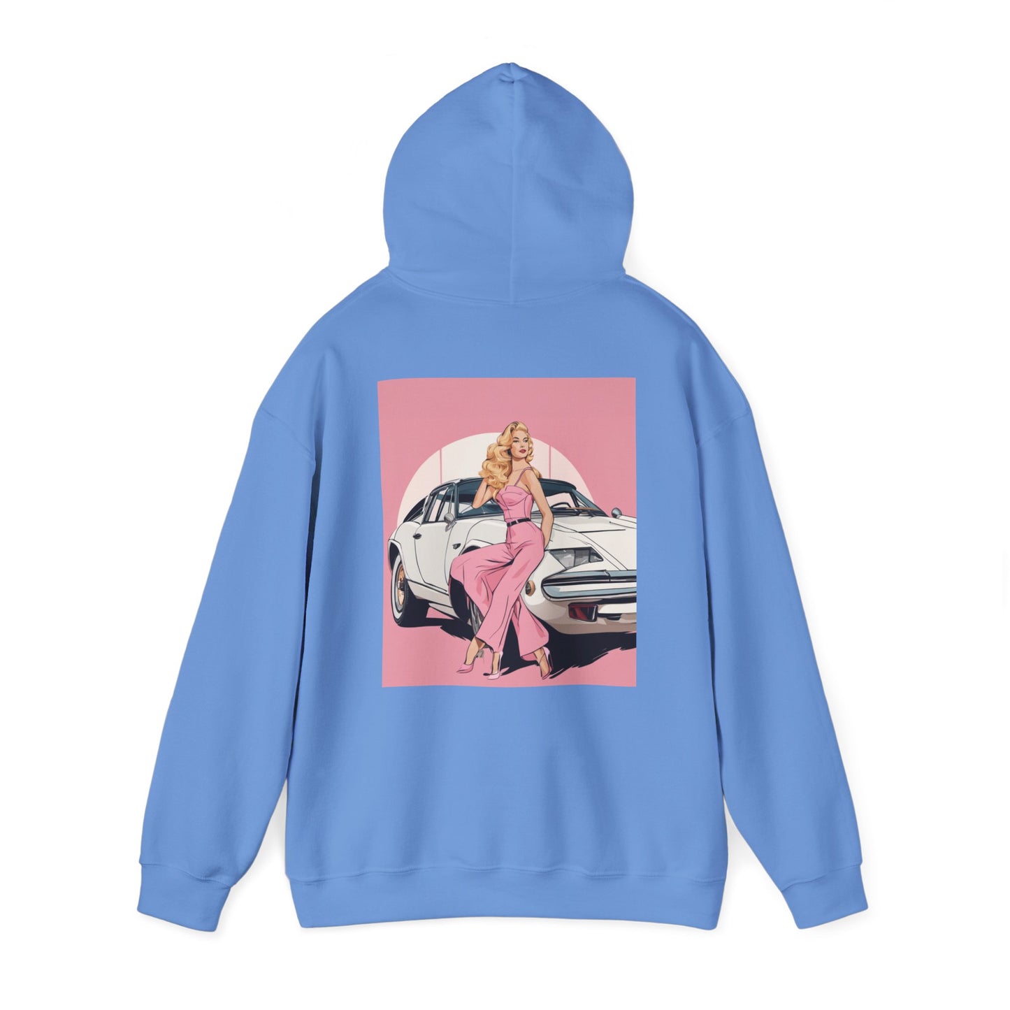 Unisex Heavy Blend™ Hooded Sweatshirt with Pink Logo [TEDDY]