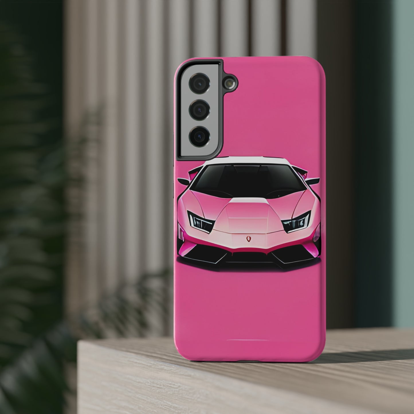 Impact-Resistant Phone Case with Pink Lambo [TEDDY]