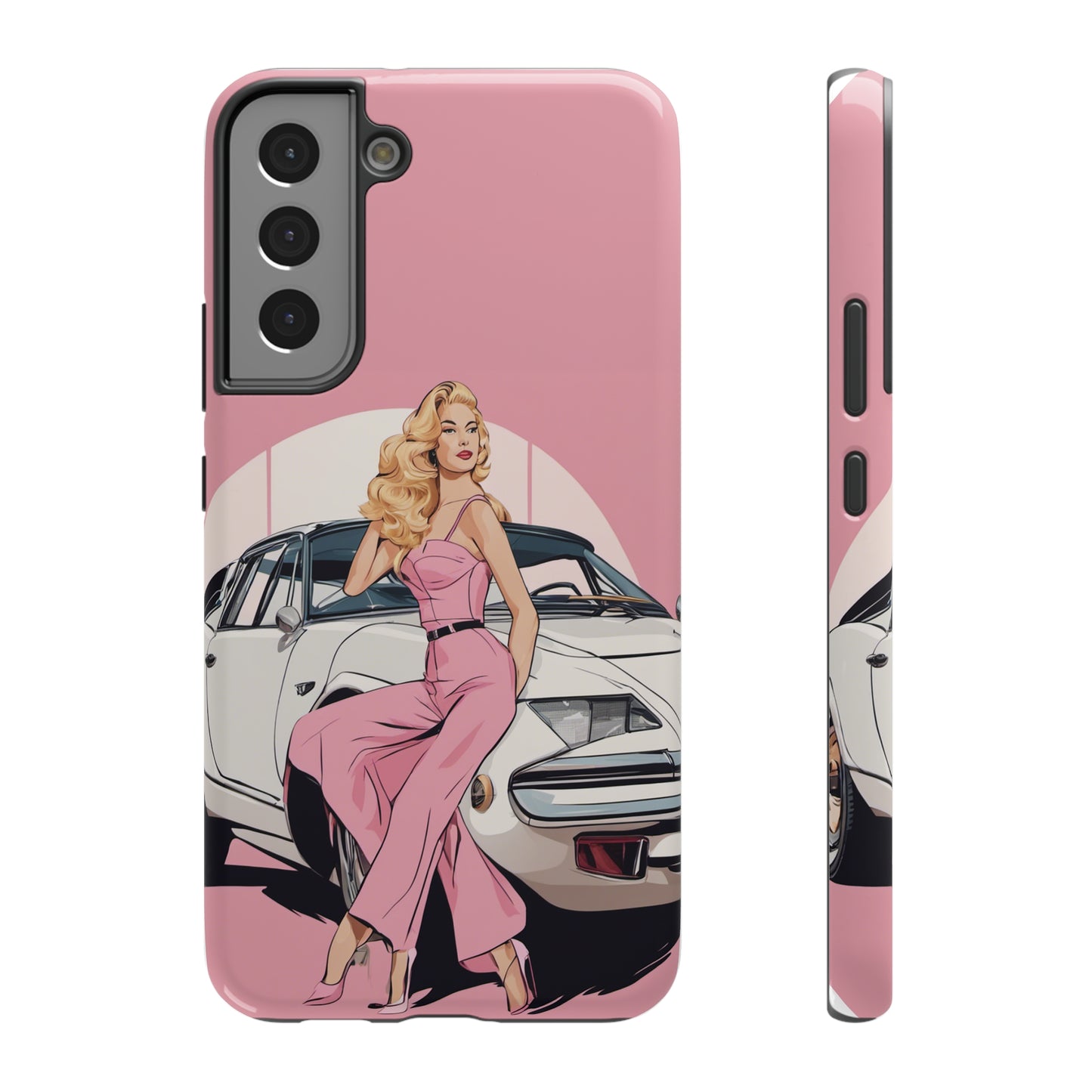 Impact-Resistant Phone Case with Pink Arch Pin-Up [TEDDY]