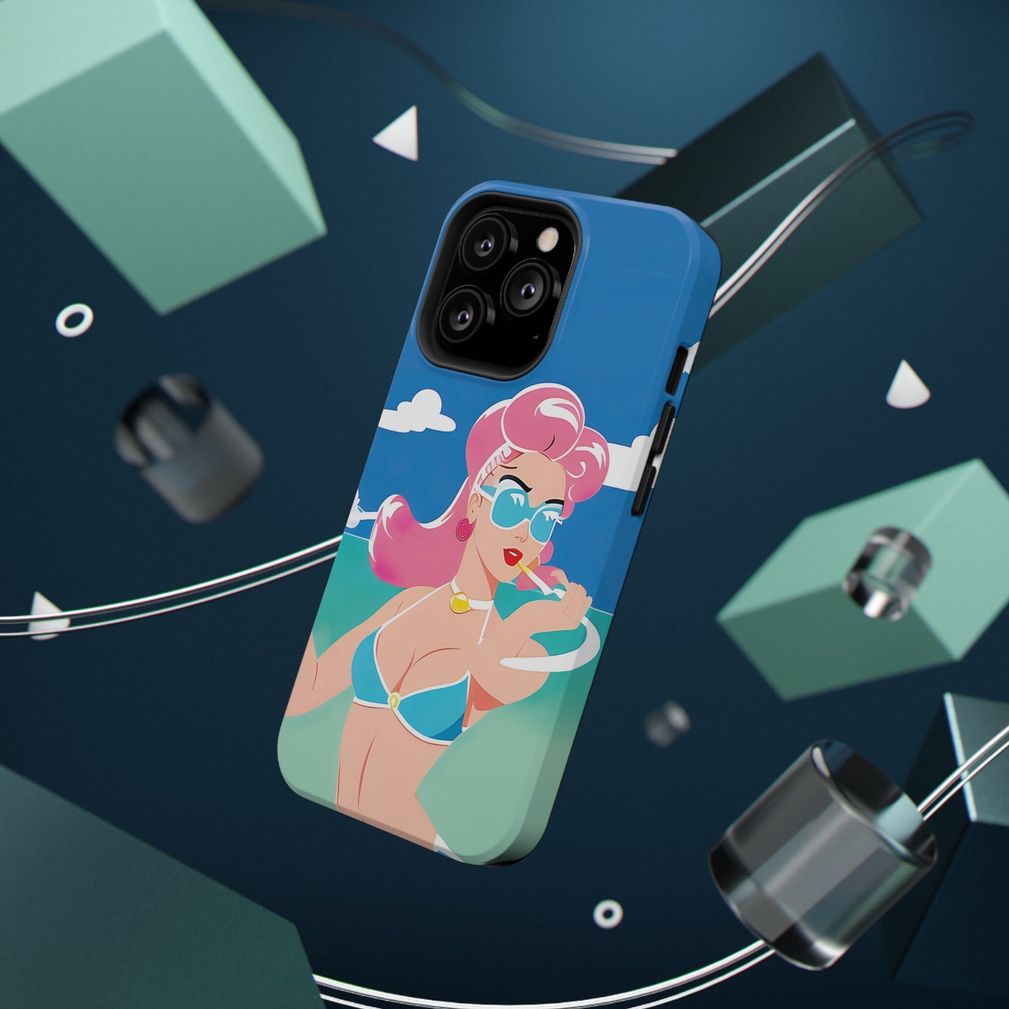 Impact-Resistant Phone Case with Art Deco Pin-Up [TEDDY]