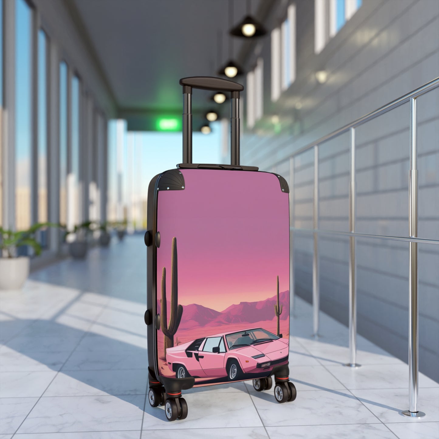 Suitcase with Retro Print: 
Cactus Sunset [TEDDY]