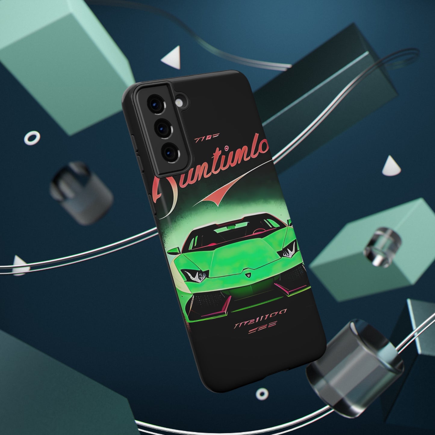 Impact-Resistant Phone Case with Green Lambo [TEDDY]