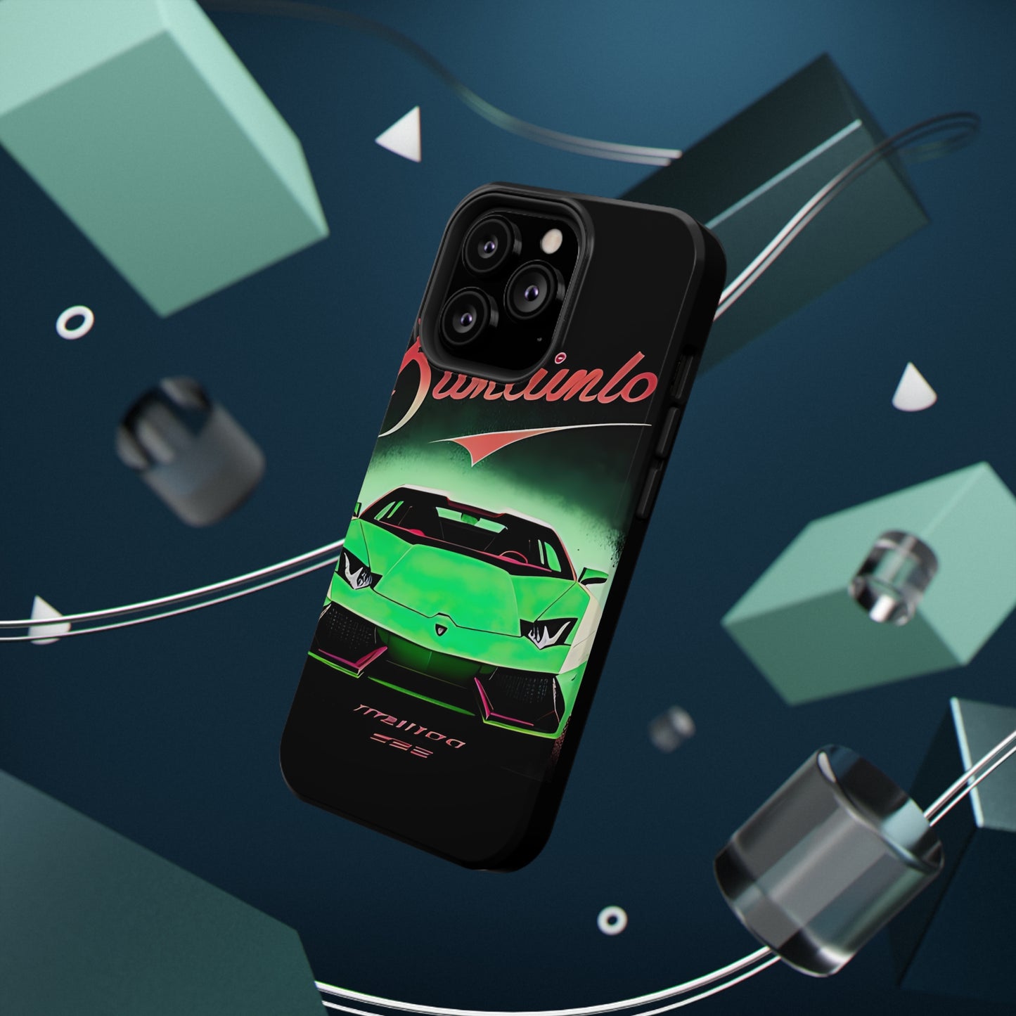 Impact-Resistant Phone Case with Green Lambo [TEDDY]