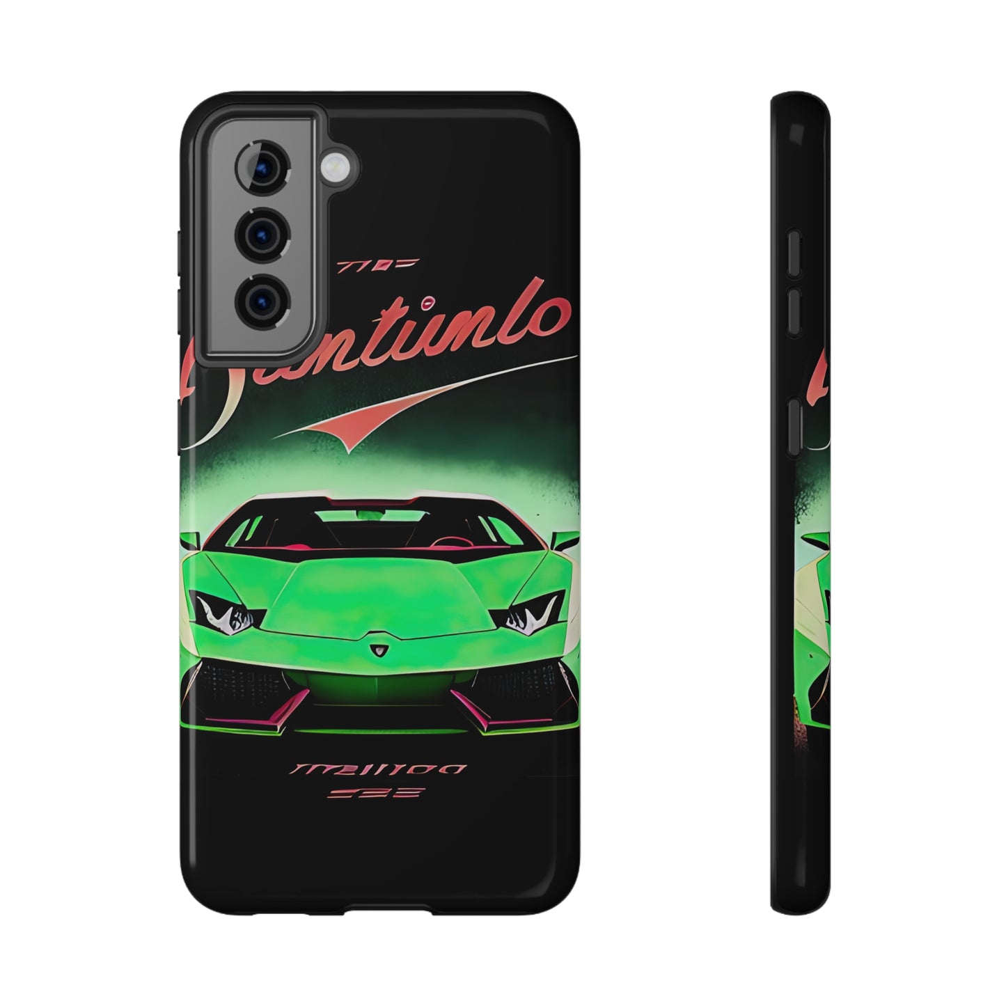 Impact-Resistant Phone Case with Green Lambo [TEDDY]