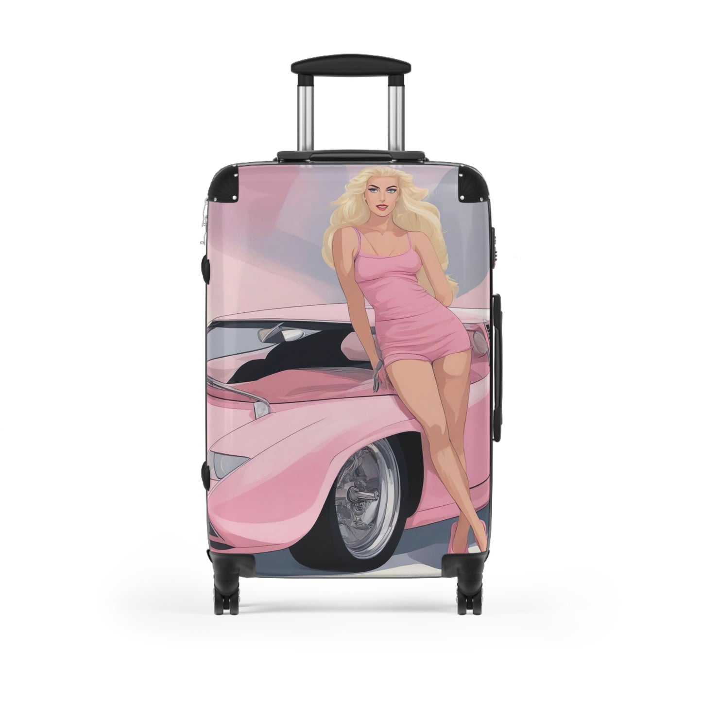 Suitcase with Retro Print: Barbie Illustration [TEDDY]