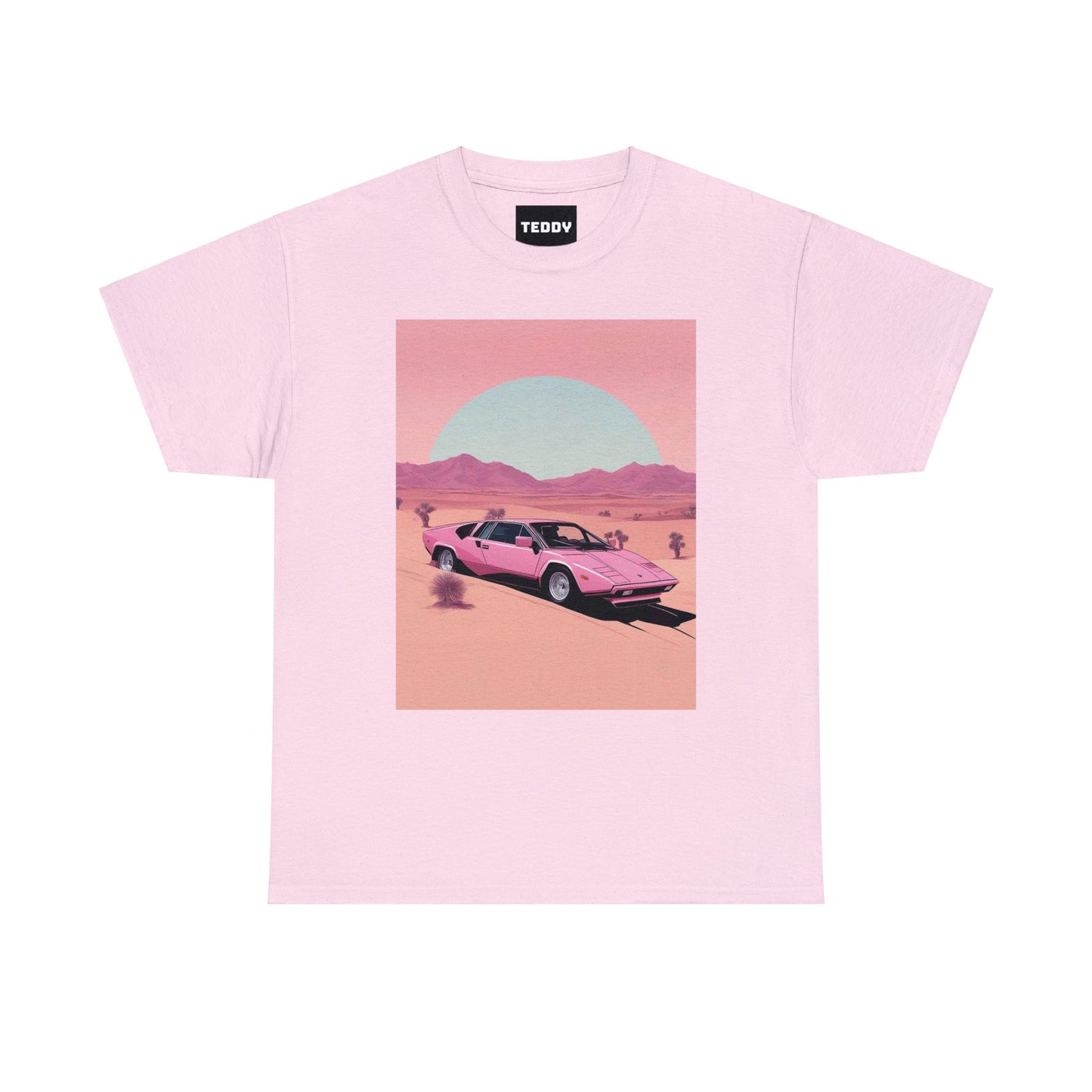 Unisex Heavy Cotton Tee: Arch Lambo Sunset [TEDDY]