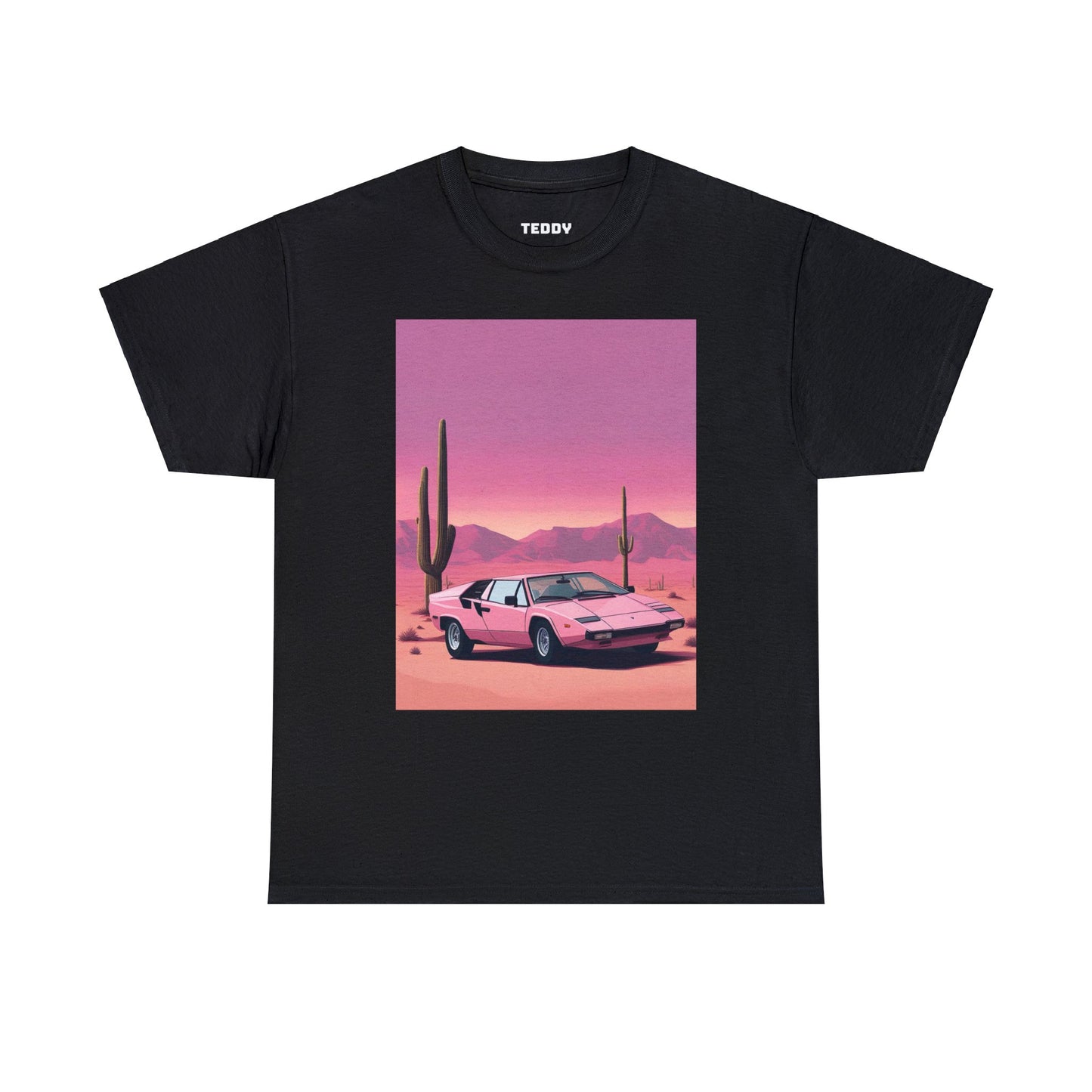 Unisex Heavy Cotton Tee: Cactus Sunset [TEDDY]