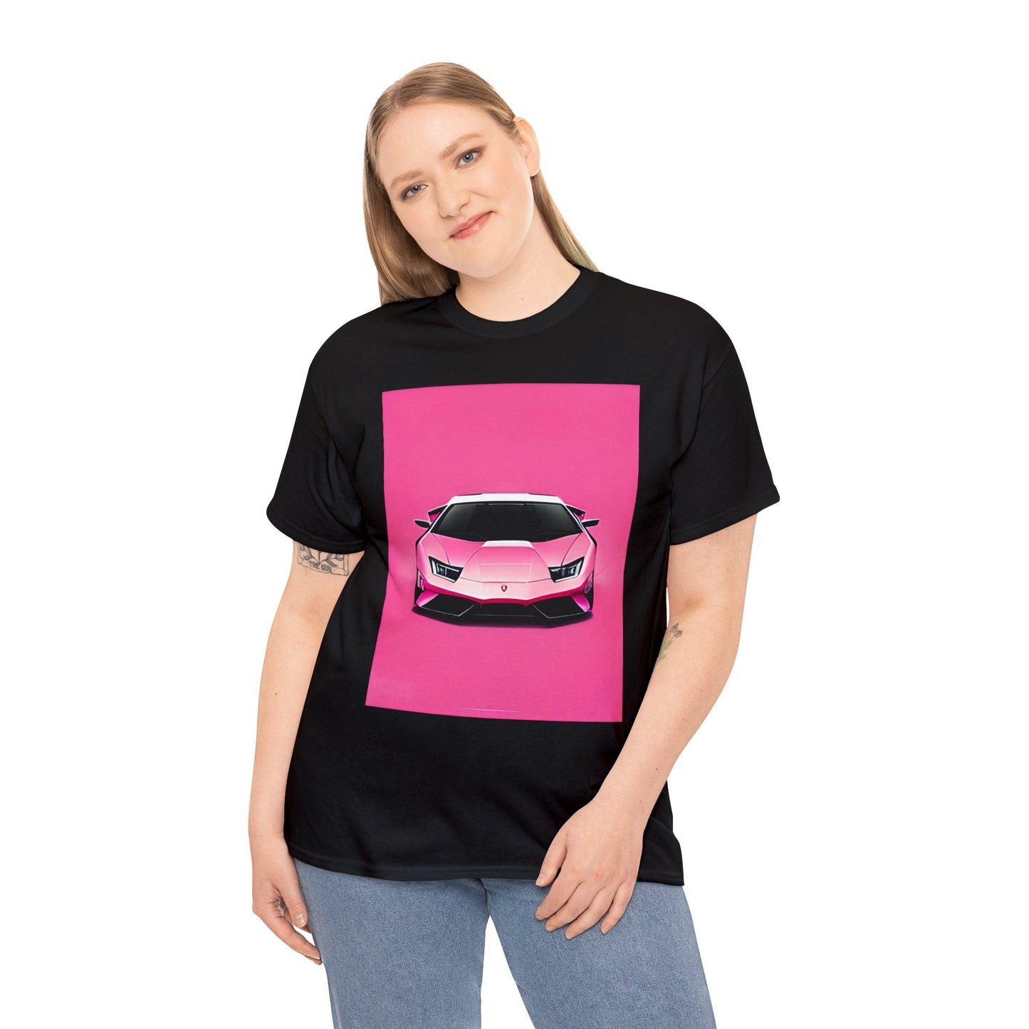 Unisex Heavy Cotton Tee: Pink Lambo [TEDDY]