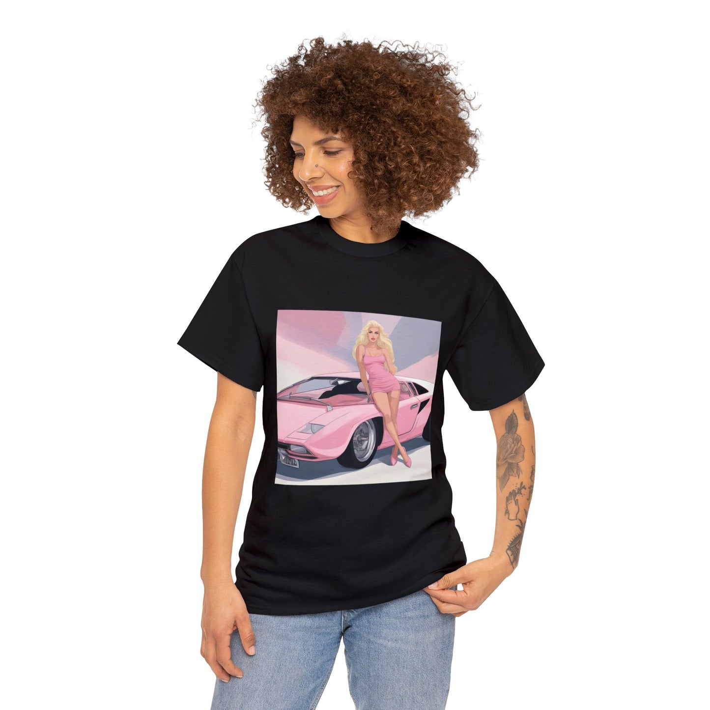 Unisex Heavy Cotton Tee: Barbie Illustration [TEDDY]