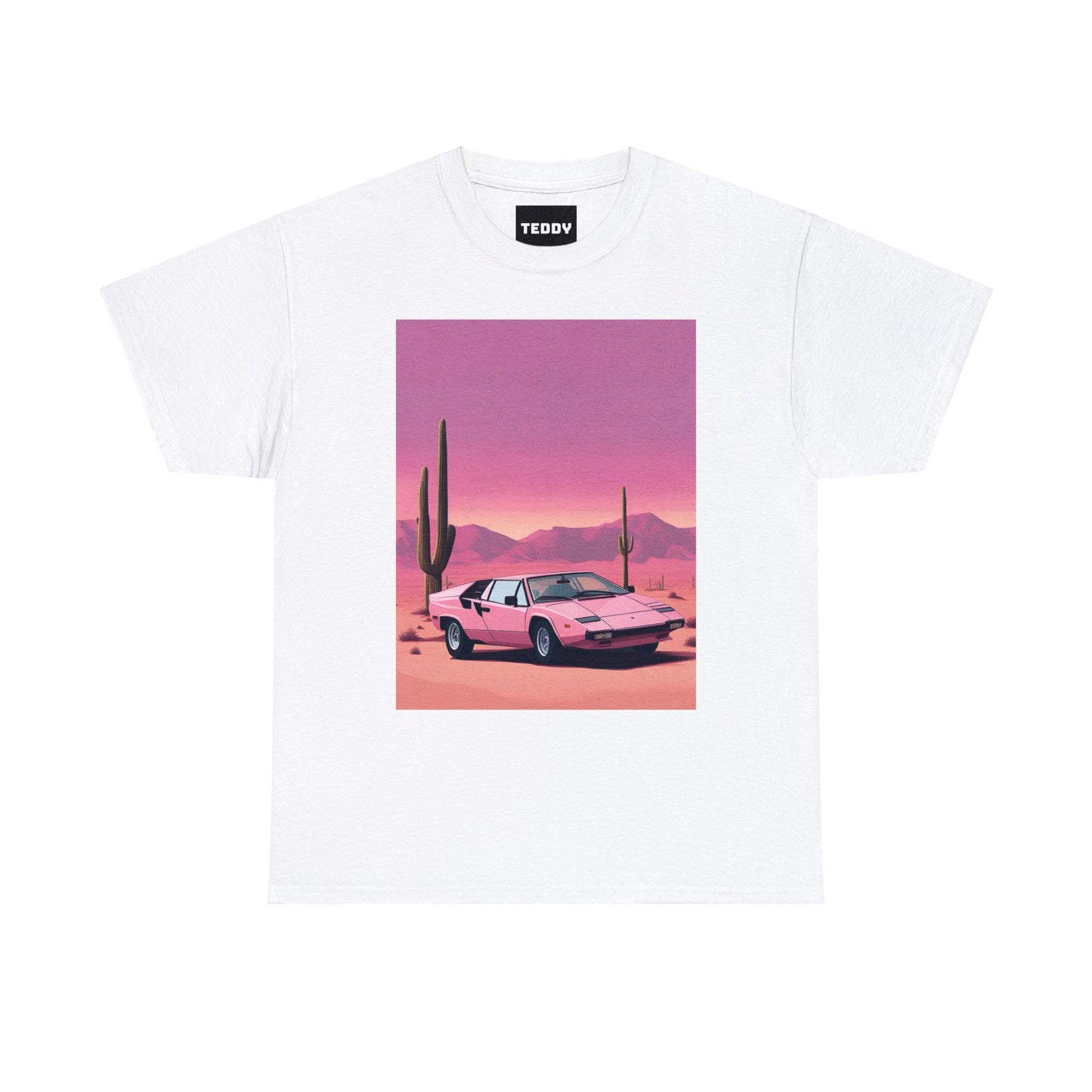 Unisex Heavy Cotton Tee: Cactus Sunset [TEDDY]