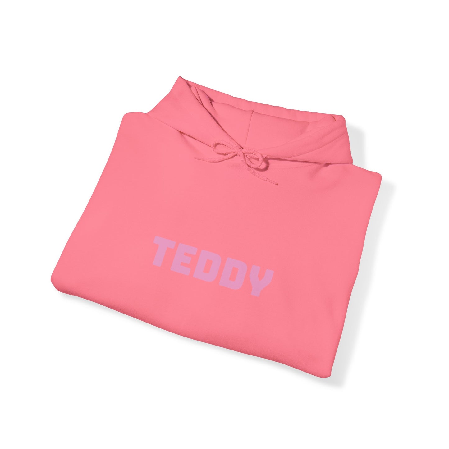 Unisex Heavy Blend™ Hooded Sweatshirt with Pink Logo [TEDDY]