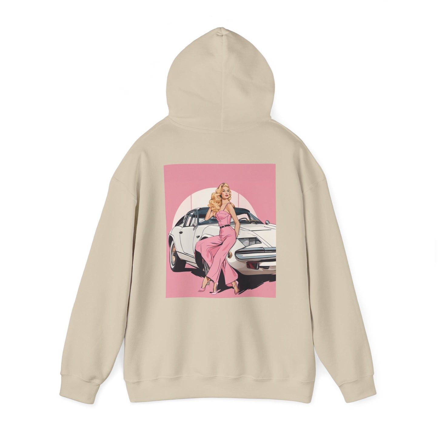 Unisex Heavy Blend™ Hooded Sweatshirt with Pink Logo [TEDDY]