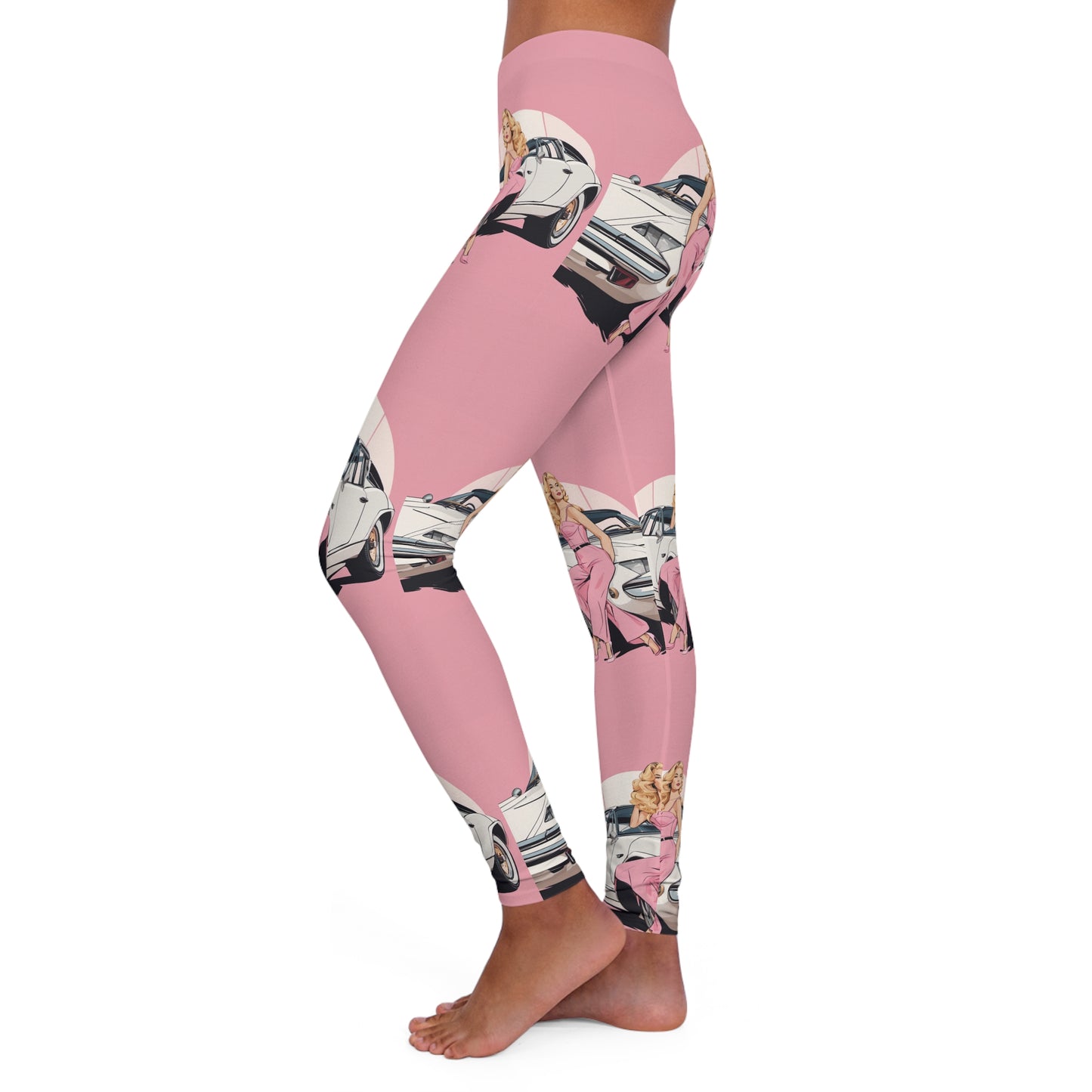 Spandex Leggings with Retro Print: Desert Sunset [TEDDY]